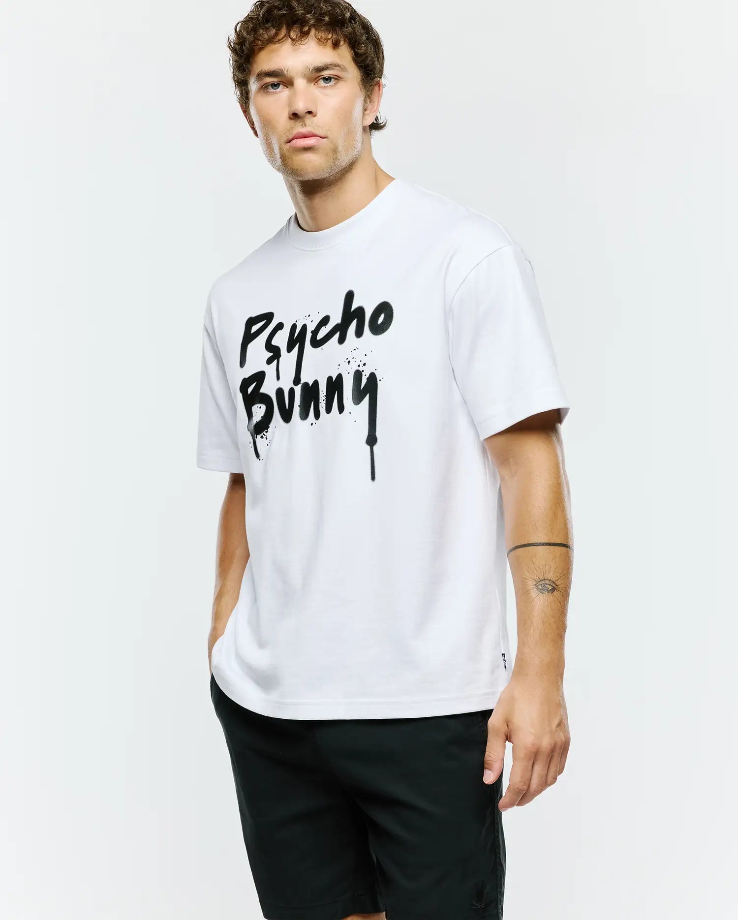 Men's Psycho Bunny Duncan Oversized Tee White
