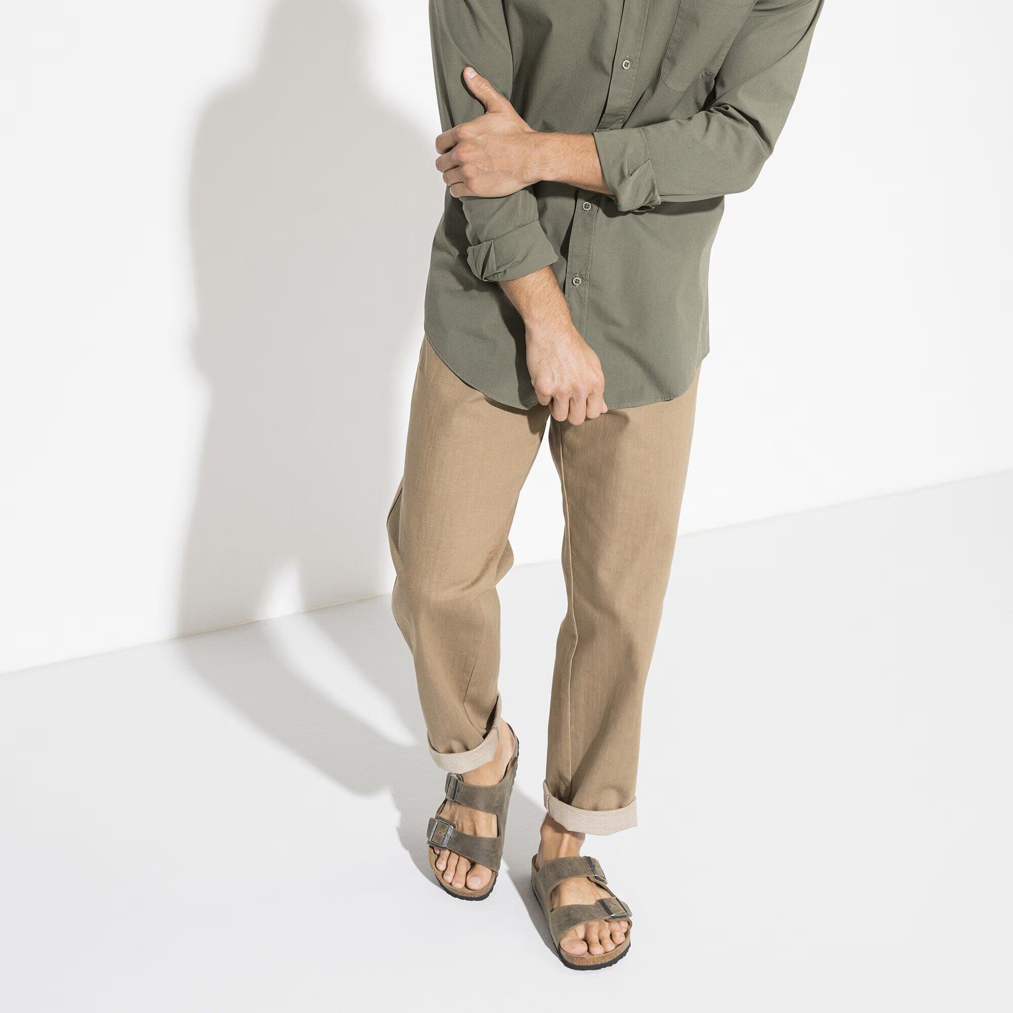 Men's BIRKENSTOCK Arizona Soft Footbed Oiled Leather Faded Khaki