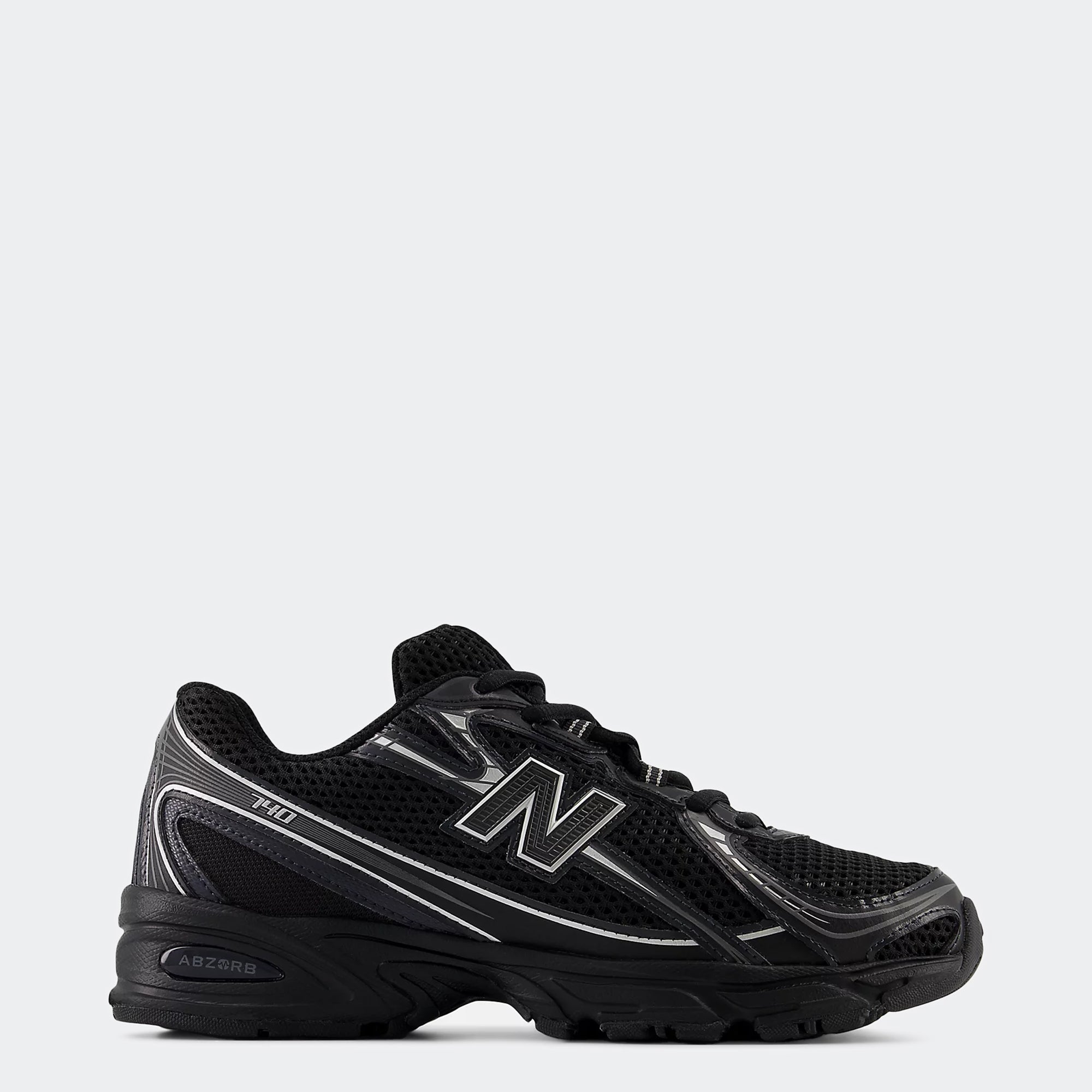 Men's New Balance 740 Shoes Black with Silver Metallic