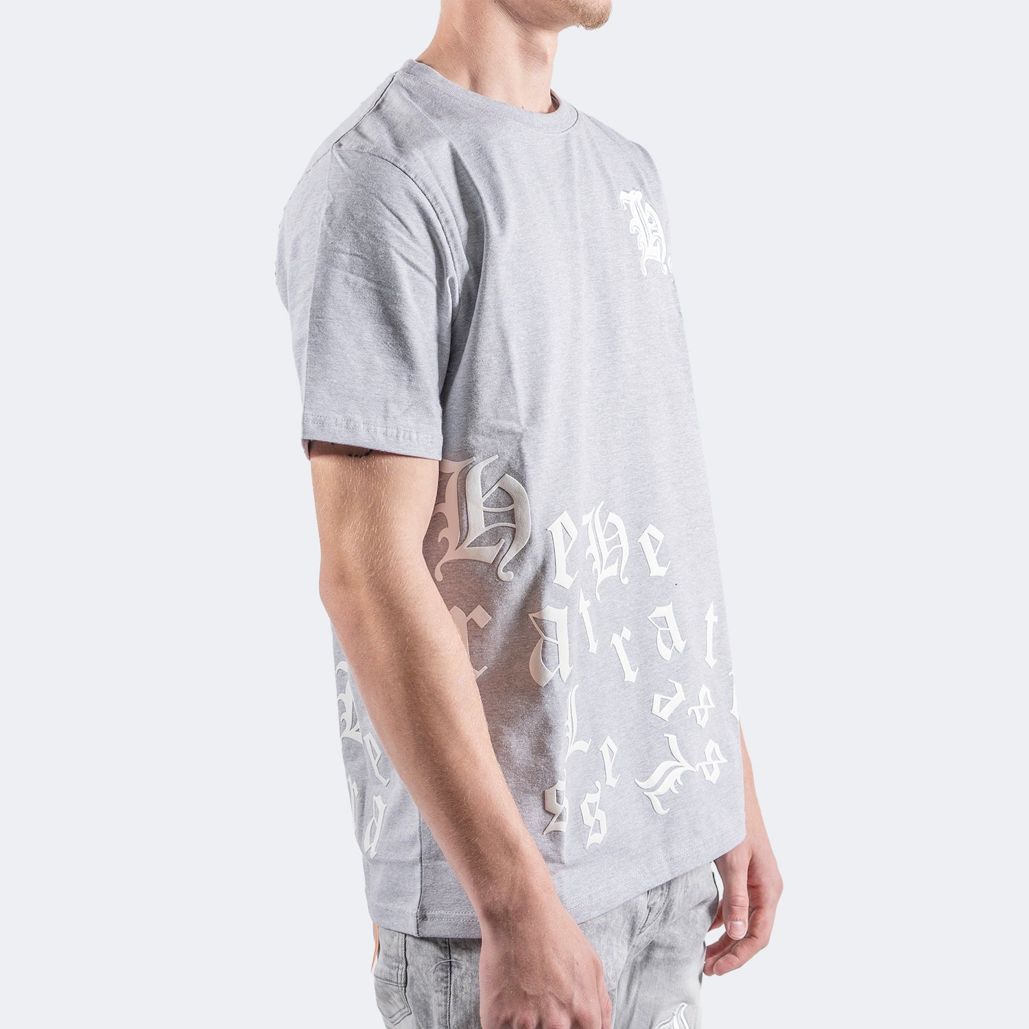 Men's TWO MILL TWENTY Gothic Letter Graphic T-Shirt Heather Grey