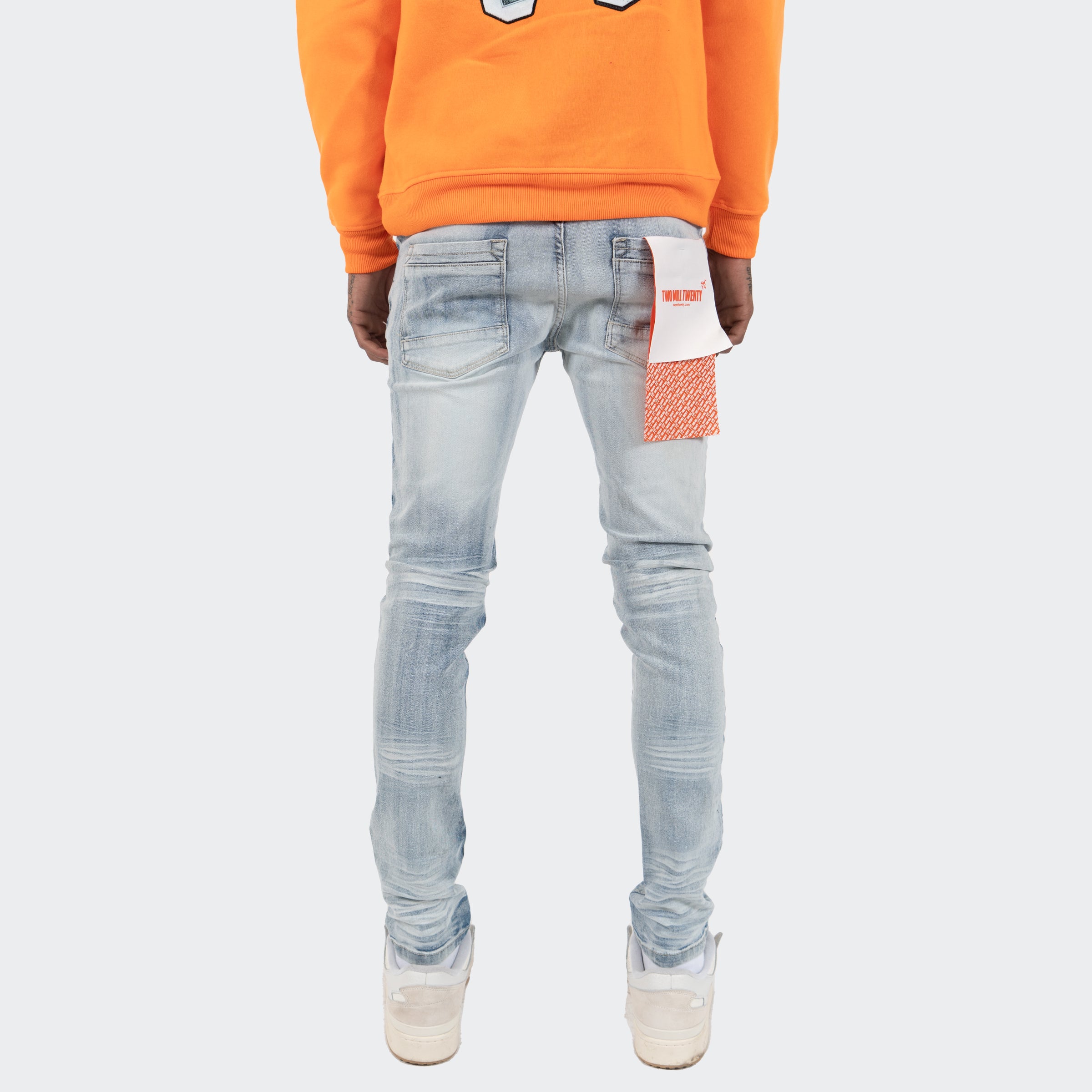 Men's TWO MILL TWENTY Augusta Distressed Skinny Jeans Light Blue Wash