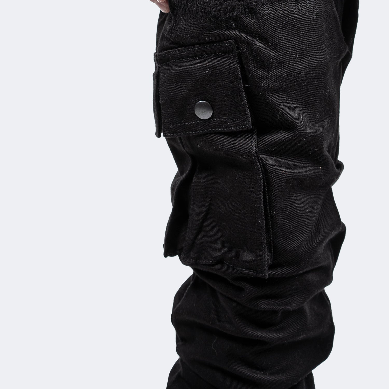 Men's TWO MILL TWENTY Cargo Skinny Stacked Jeans Jet Black