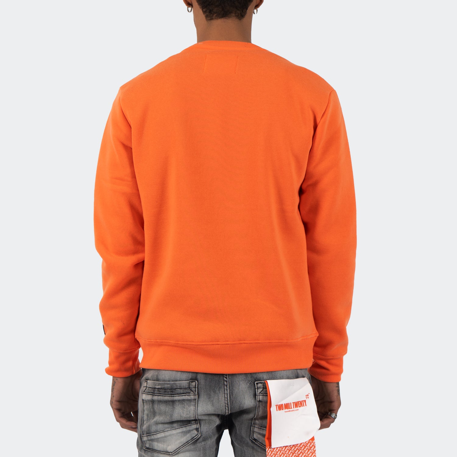 Men's TWO MILL TWENTY Millionaire Cash Money Crewneck Sweatshirt Orange