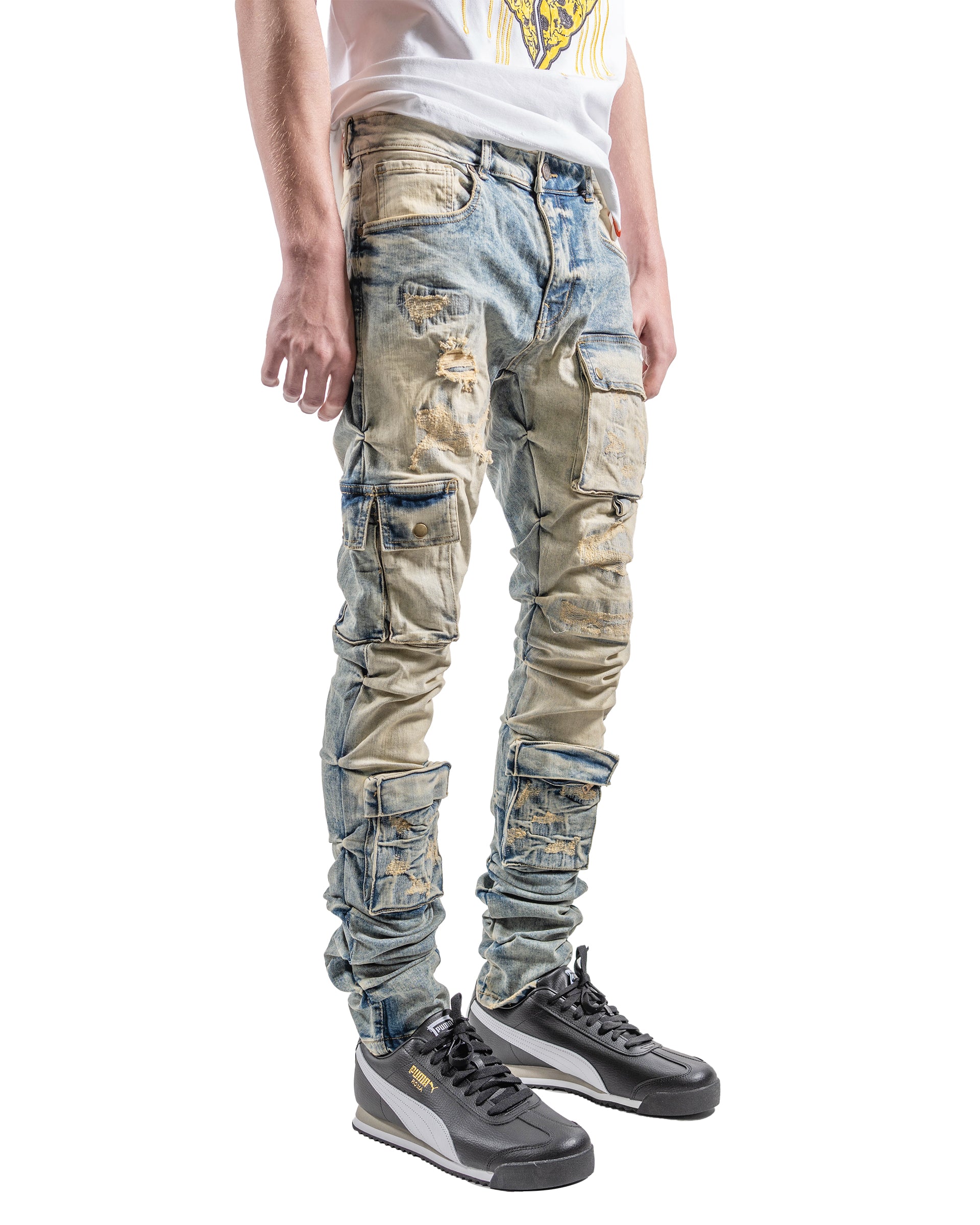 Men's TWO MILL TWENTY Cargo Skinny Stacked Jeans