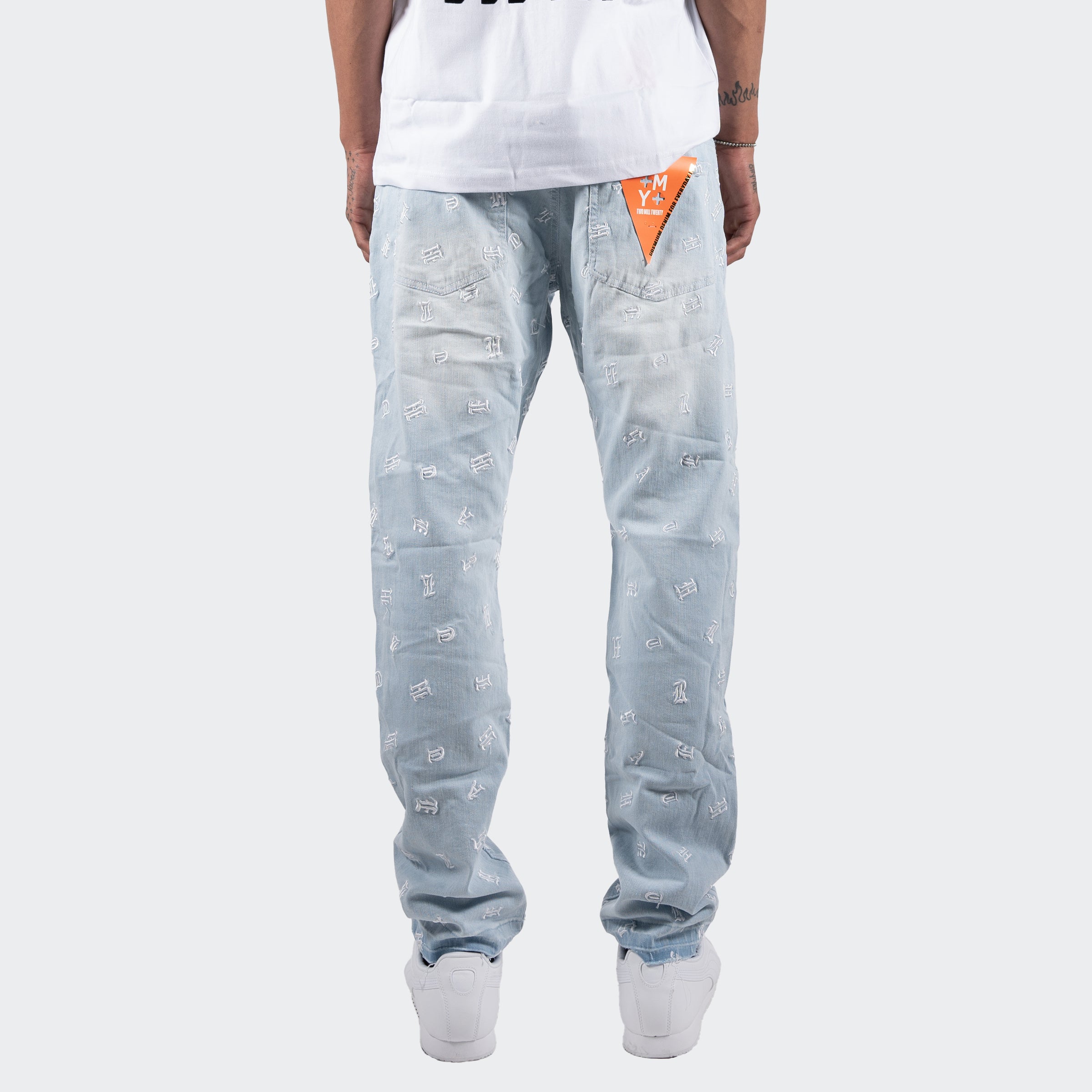 Men's TWO MILL TWENTY Monogram Skinny Jeans Light Blue