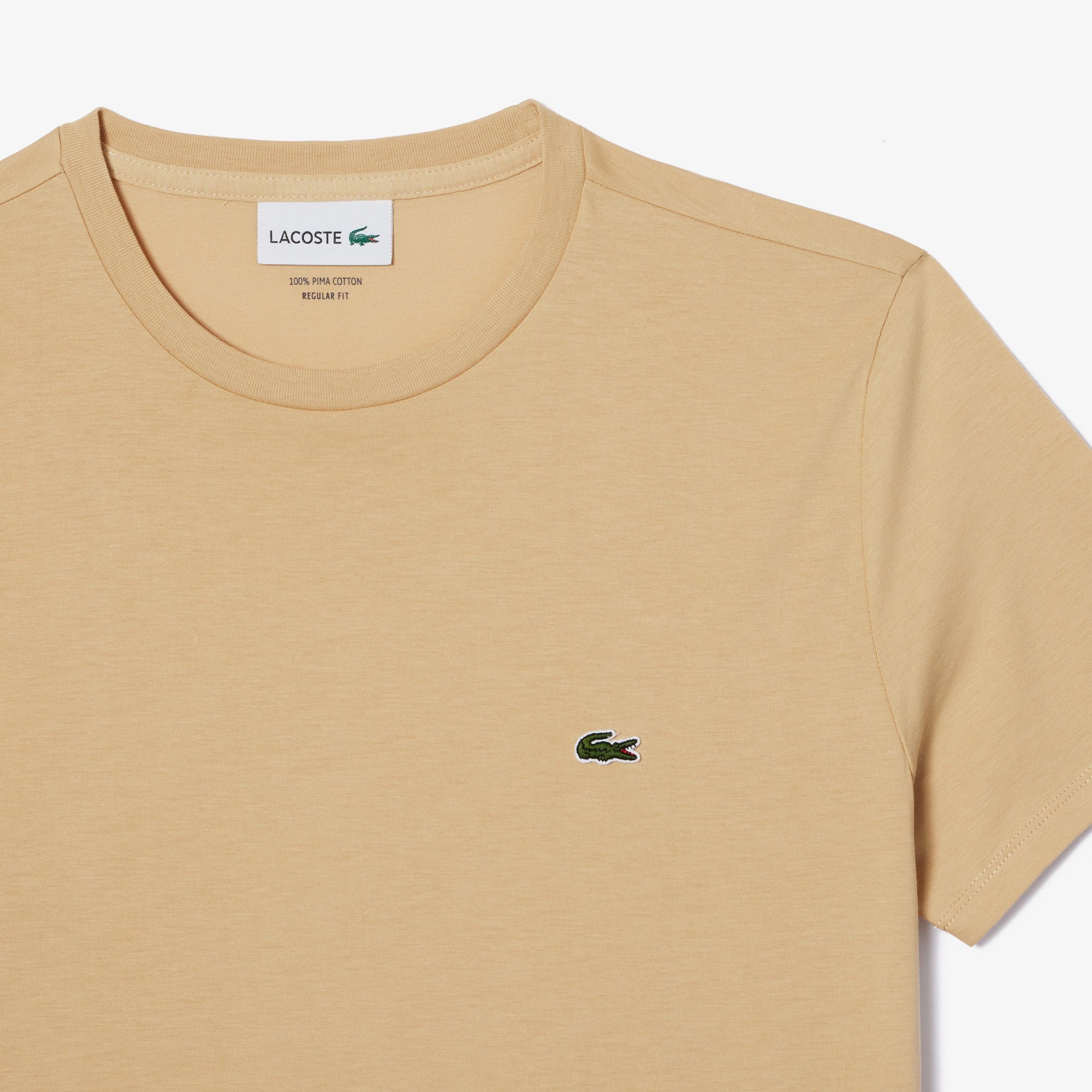 Men's Lacoste Crew Neck Pima Cotton Jersey T-Shirt Beige