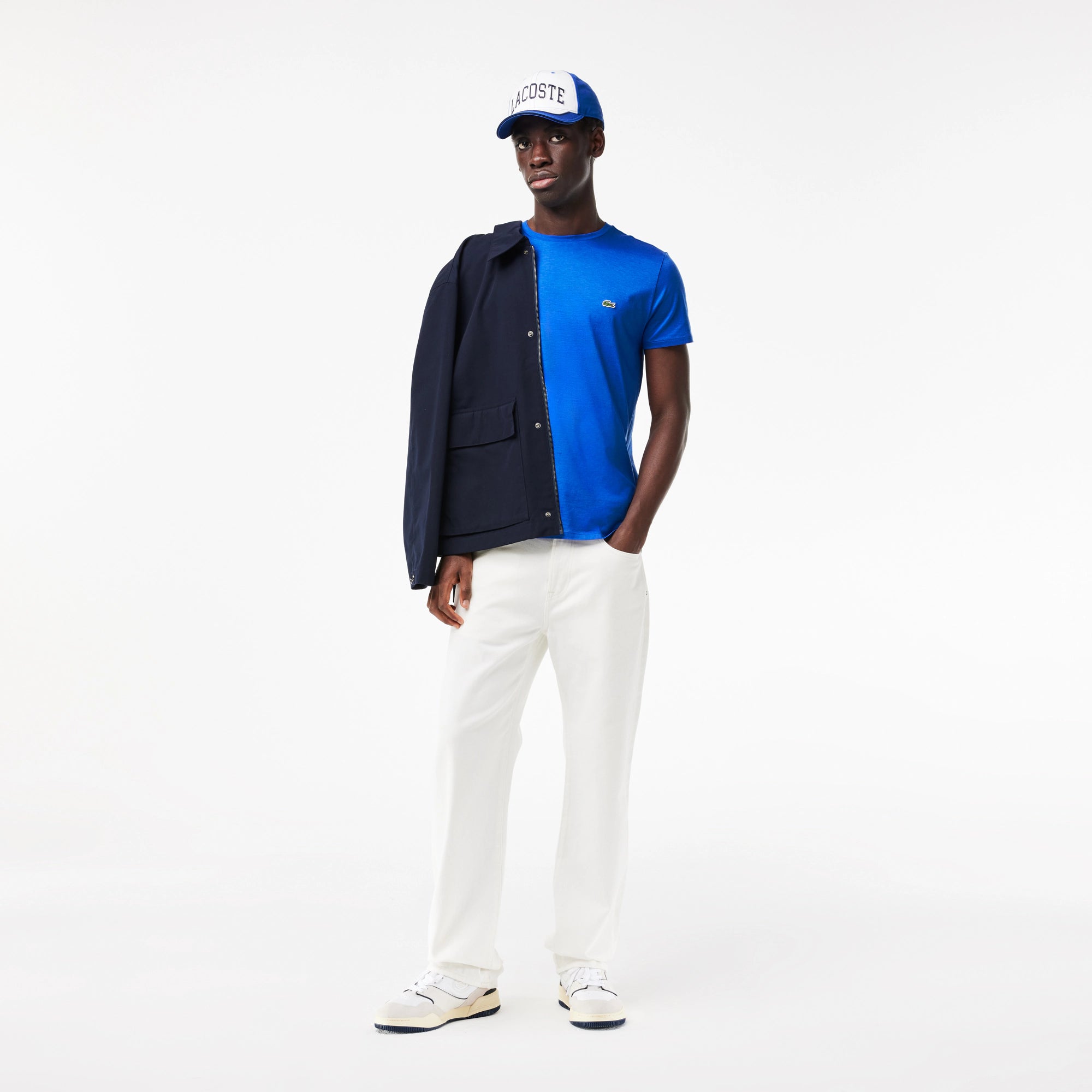 Men's Lacoste Crew Neck Pima Cotton Jersey T-Shirt Ladigue Blue