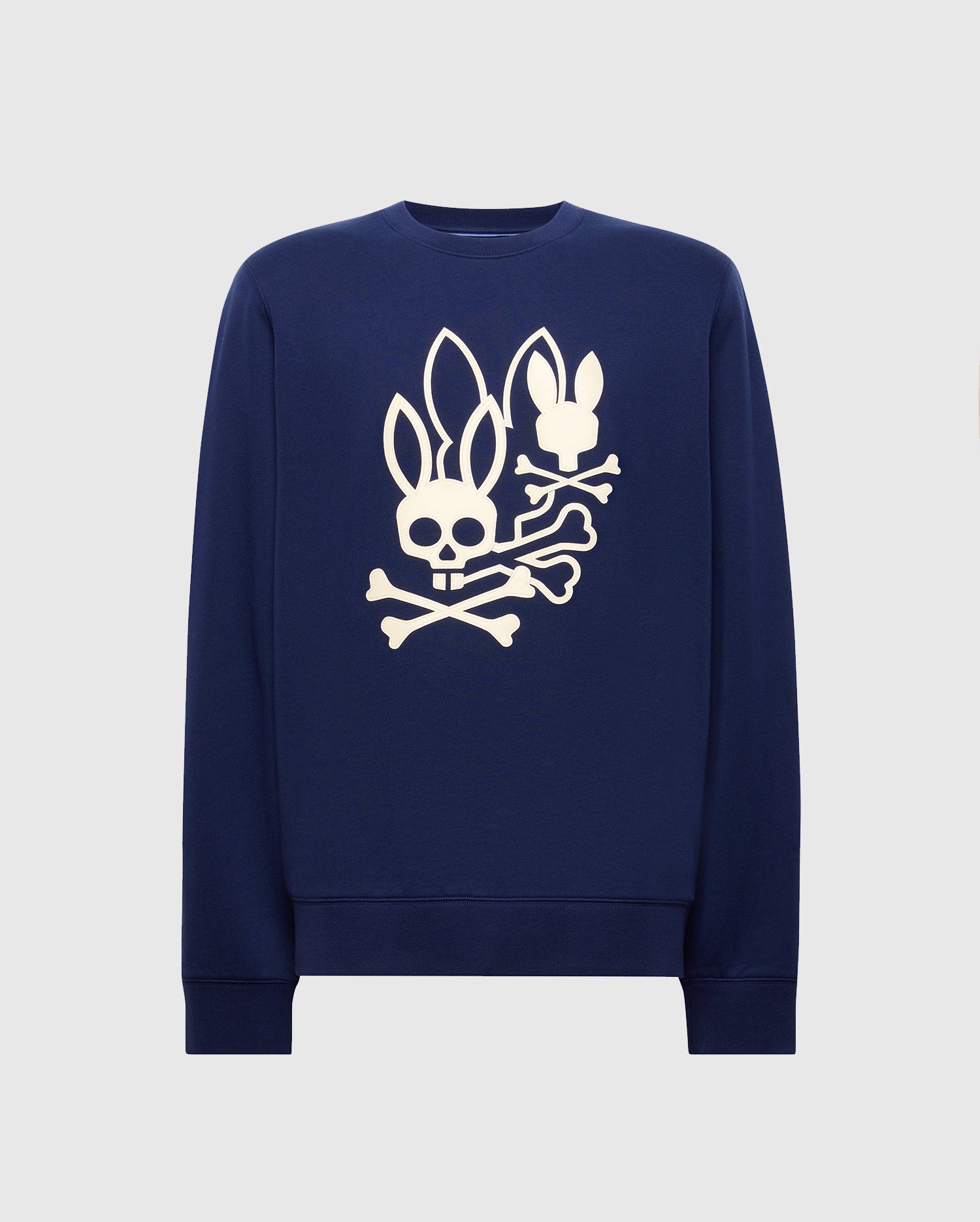 Men's Psycho Bunny Aussie Applique Classic French Terry Crewneck Evening Blue