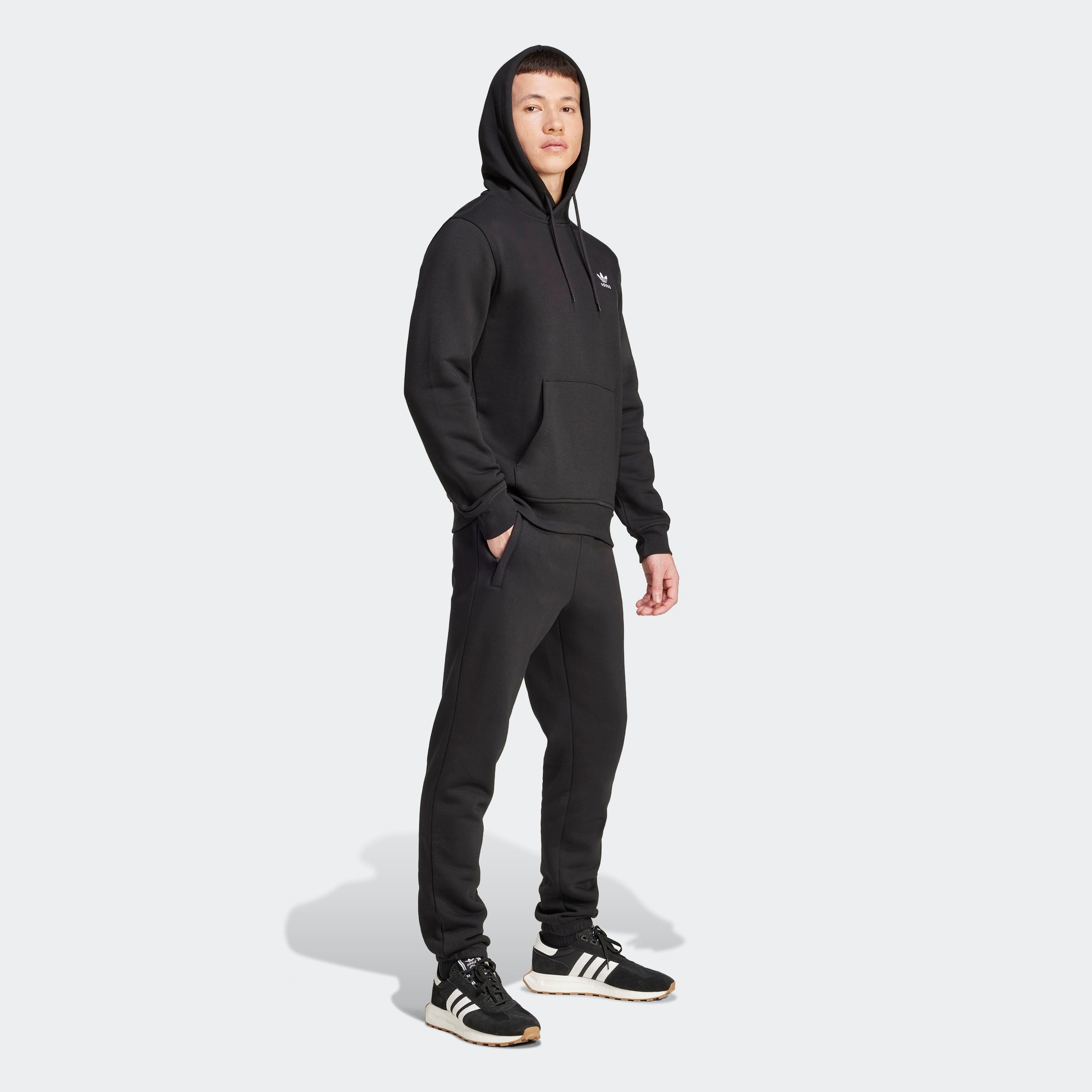 Men's adidas Originals Trefoil Essentials Hoodie Black