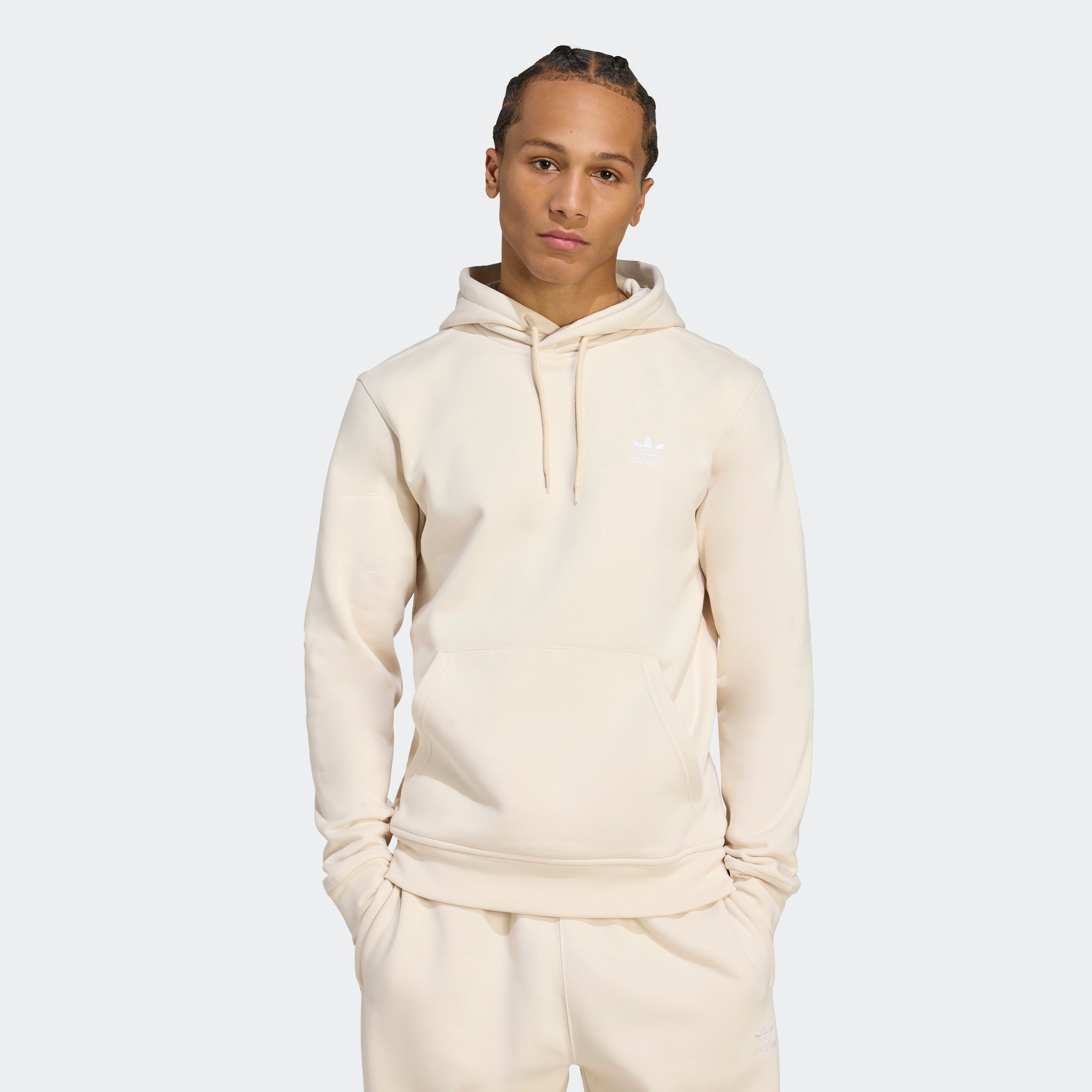 Men's adidas Originals Trefoil Essentials Hoodie Wonder White