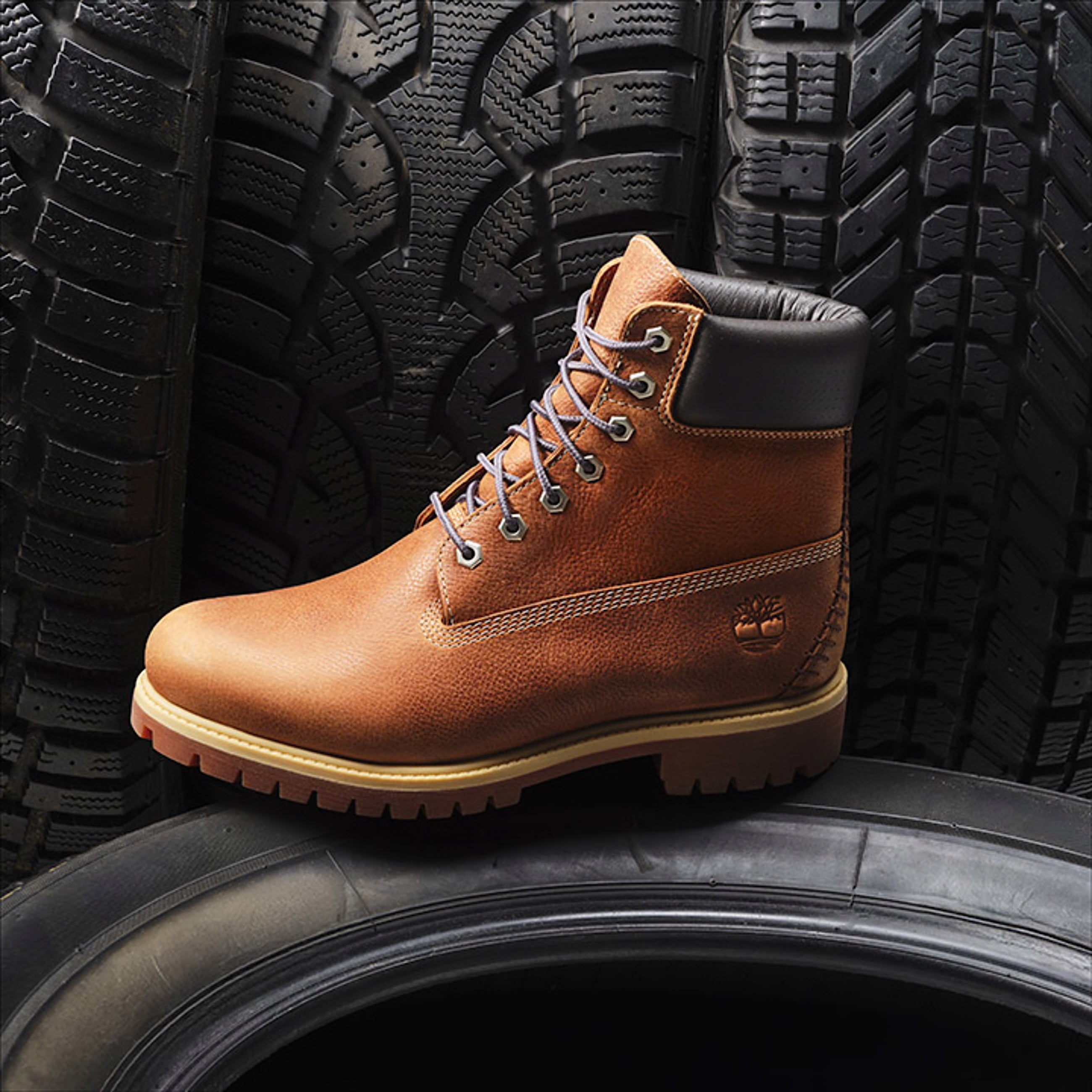 Men's Timberland Road Trip Premium 6-Inch Waterproof Boots Rust Full-Grain