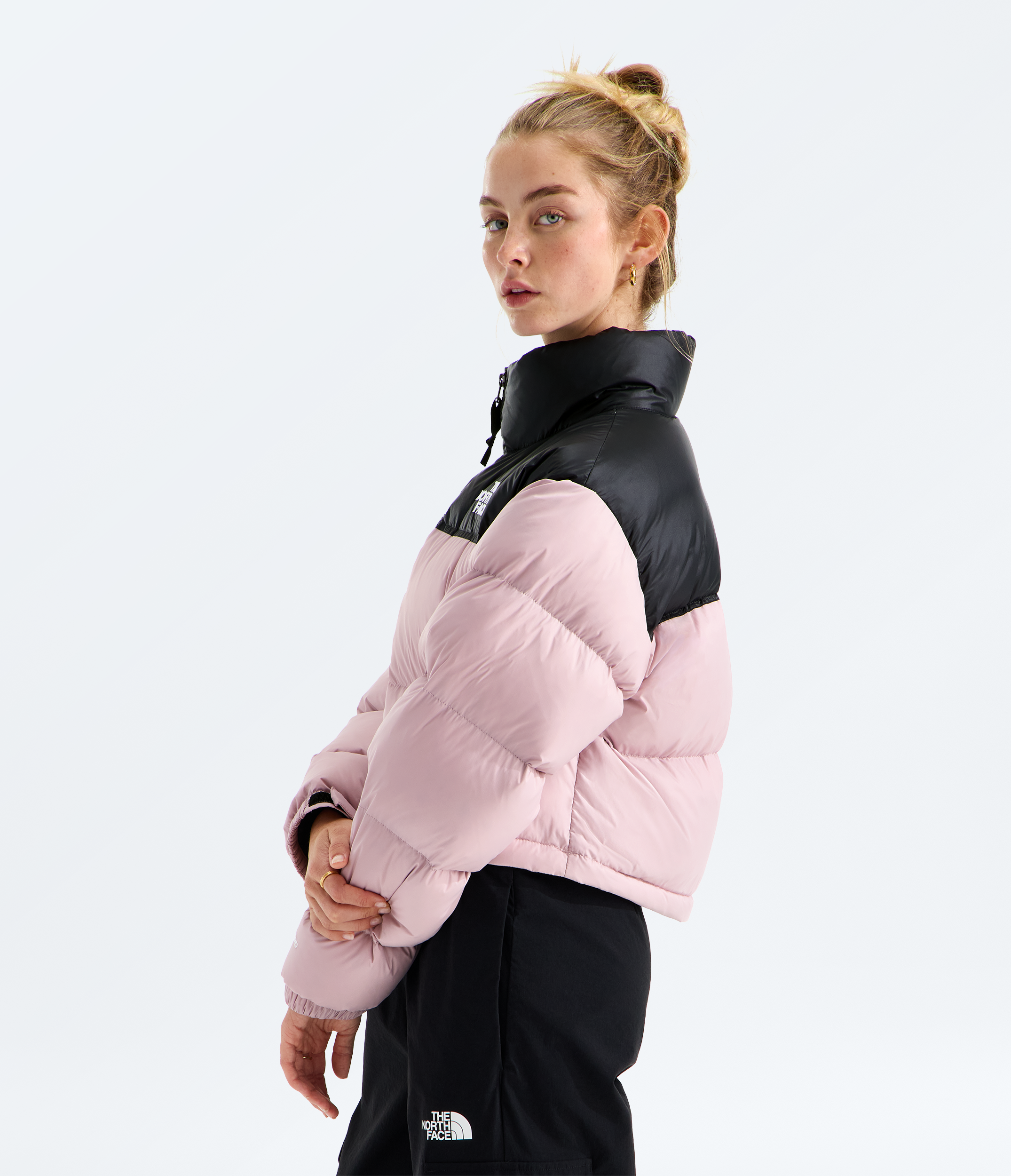 Women's The North Face Nuptse Short Jacket Metal Pink/Black