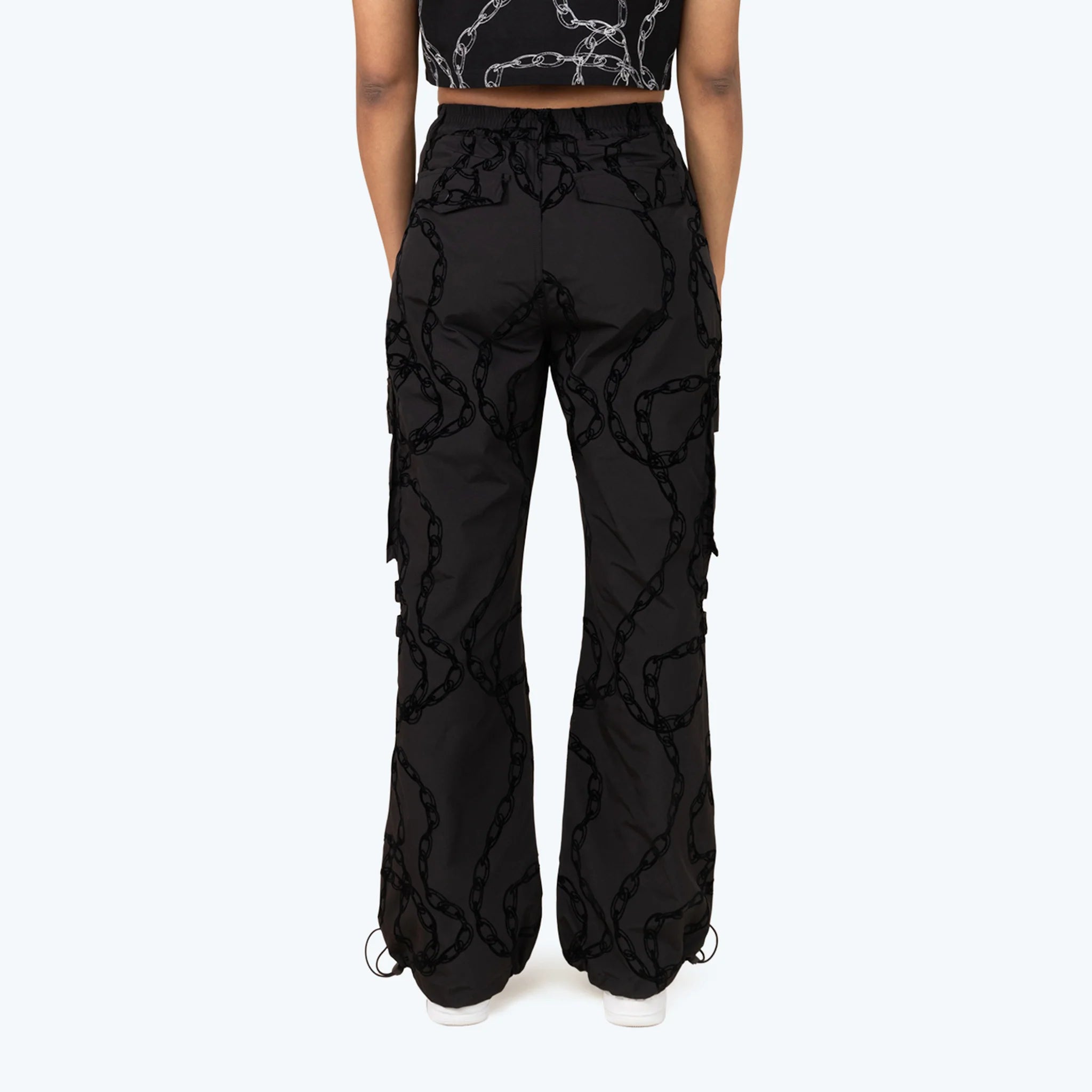 Women's Smoke Rise Wide Utility Windbreaker Pants Black