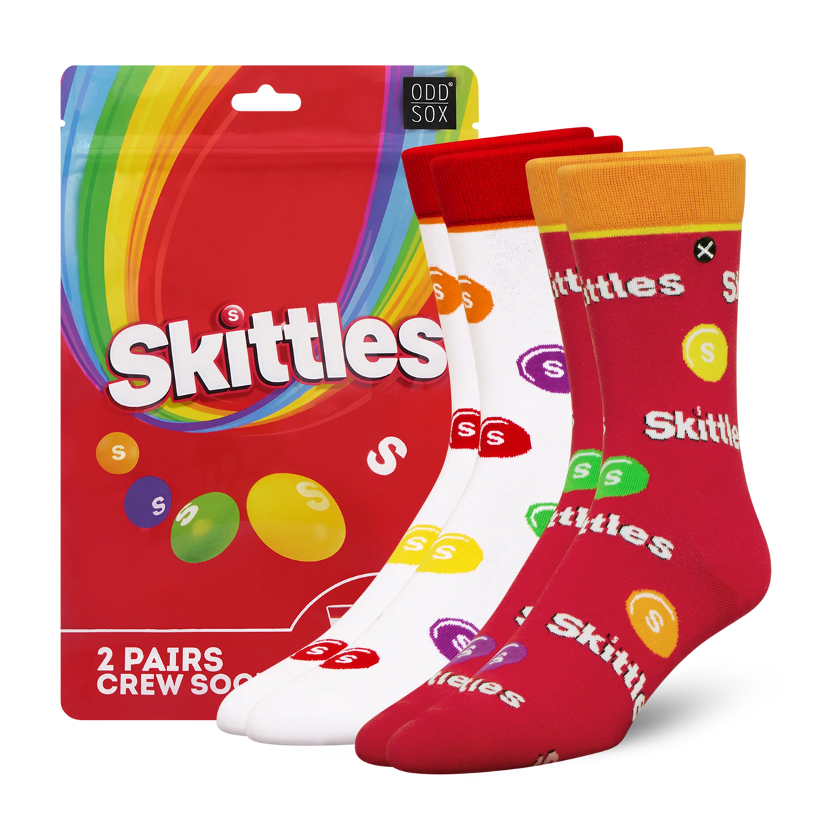 Men’s Odd Sox Oddmart Skittles Crew Socks 2-Pack