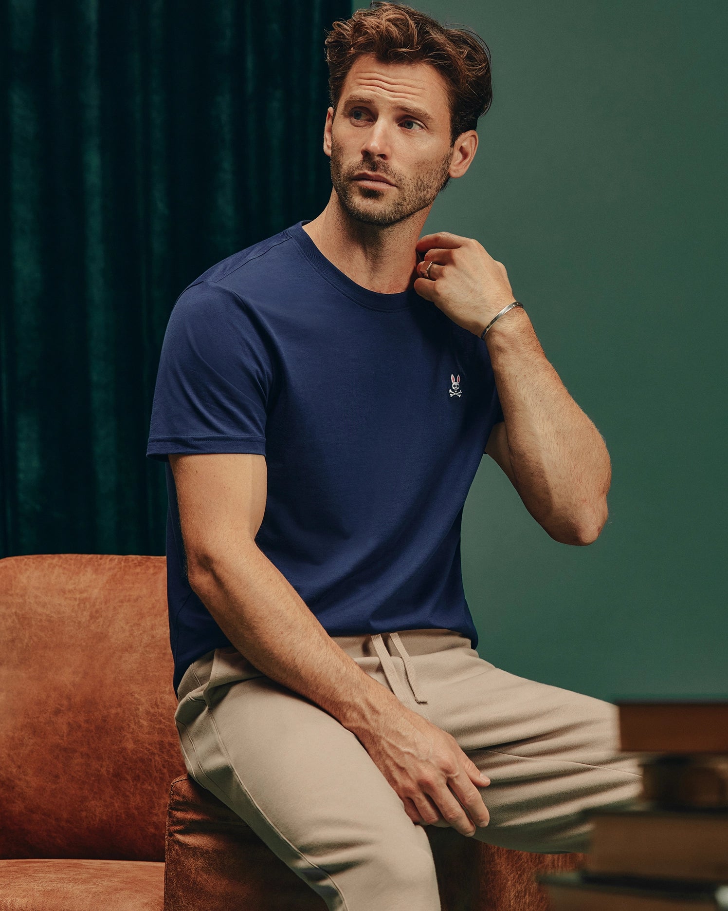 Men's Psycho Bunny Classic Crew Neck Tee Evening Blue