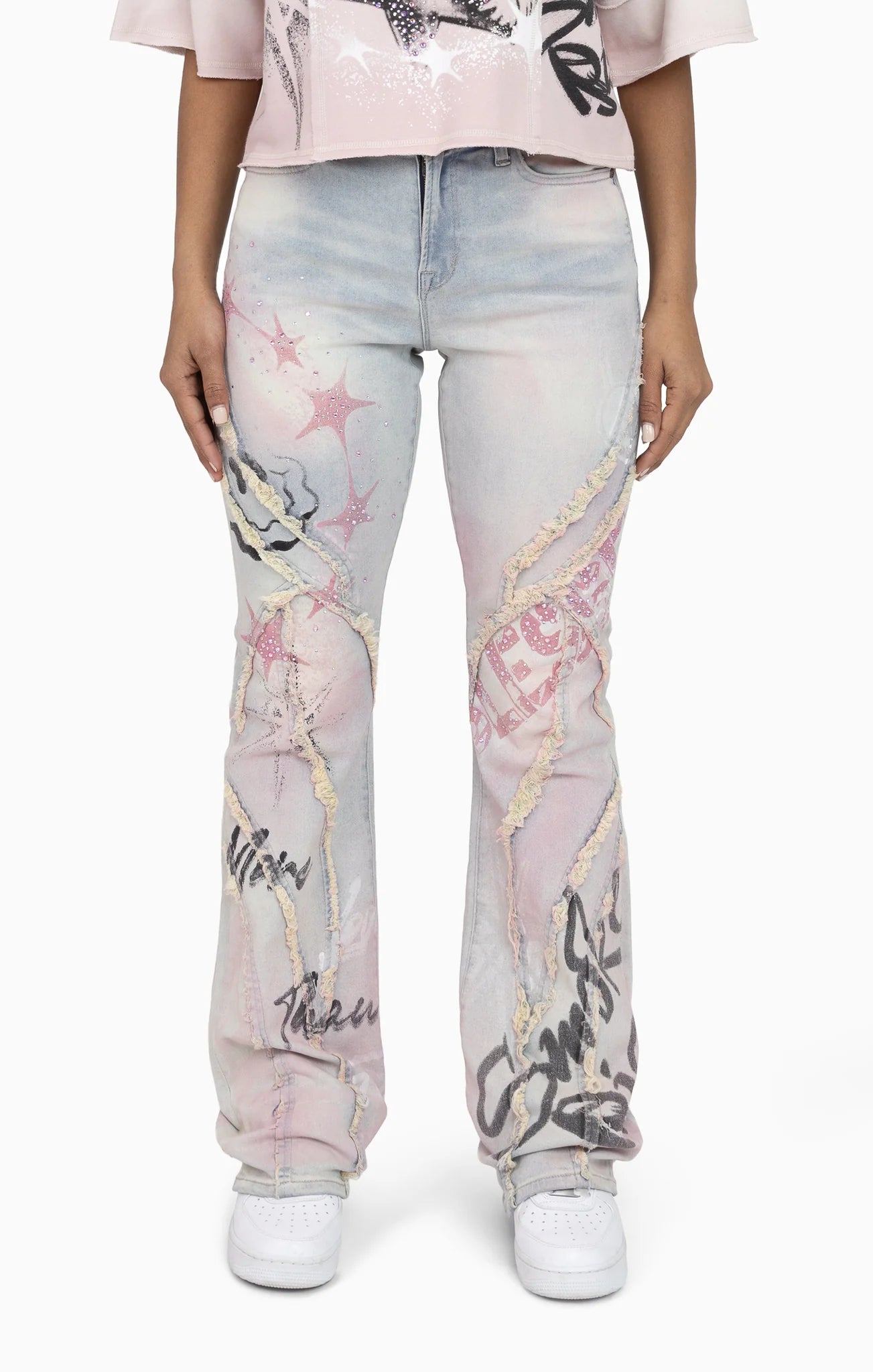 Women's Smoke Rise Oversprayed Cutline Denim Pants Anise Blue