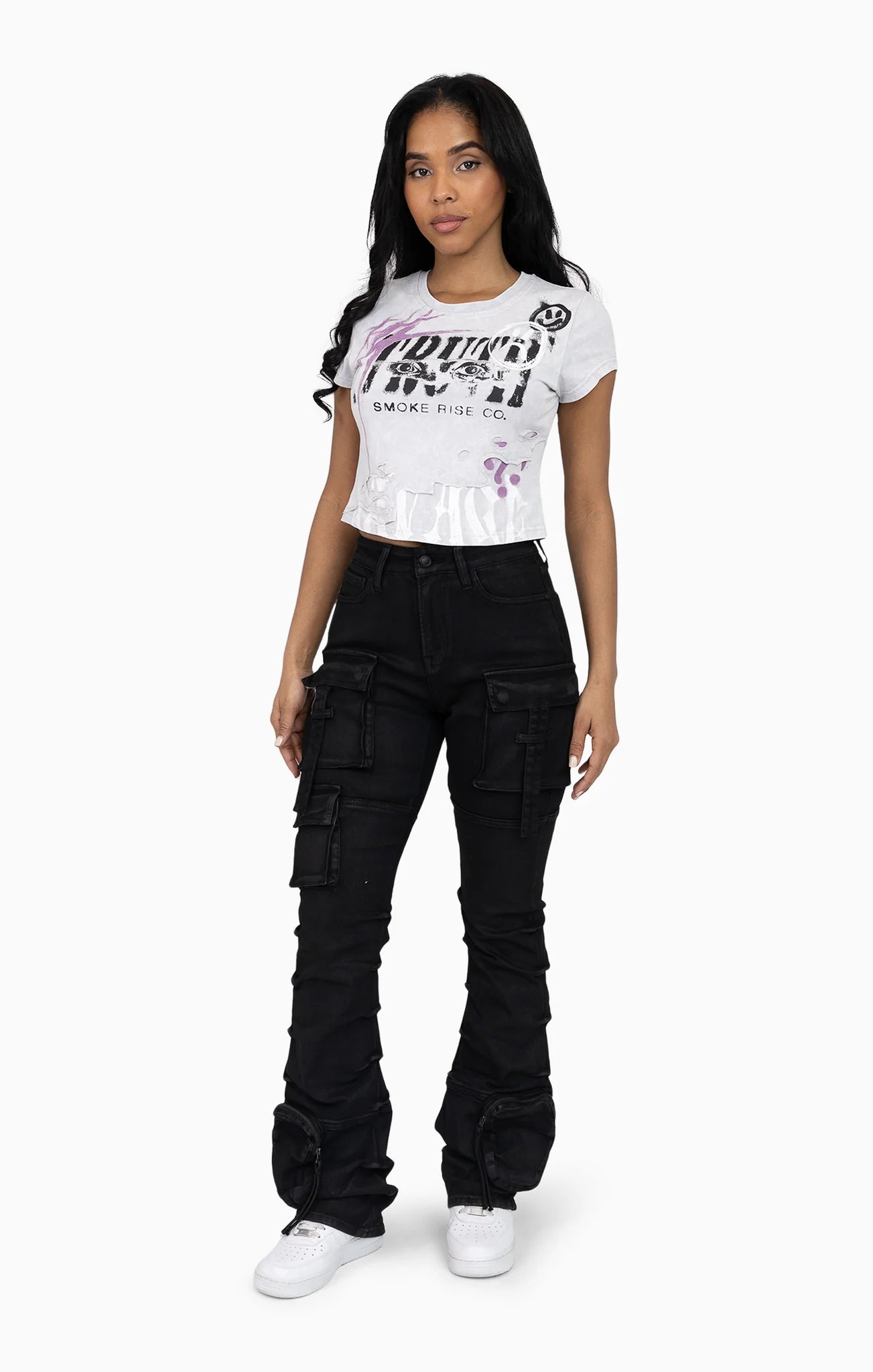 Women's Smoke Rise Cut Line Utility Pants Glow Black