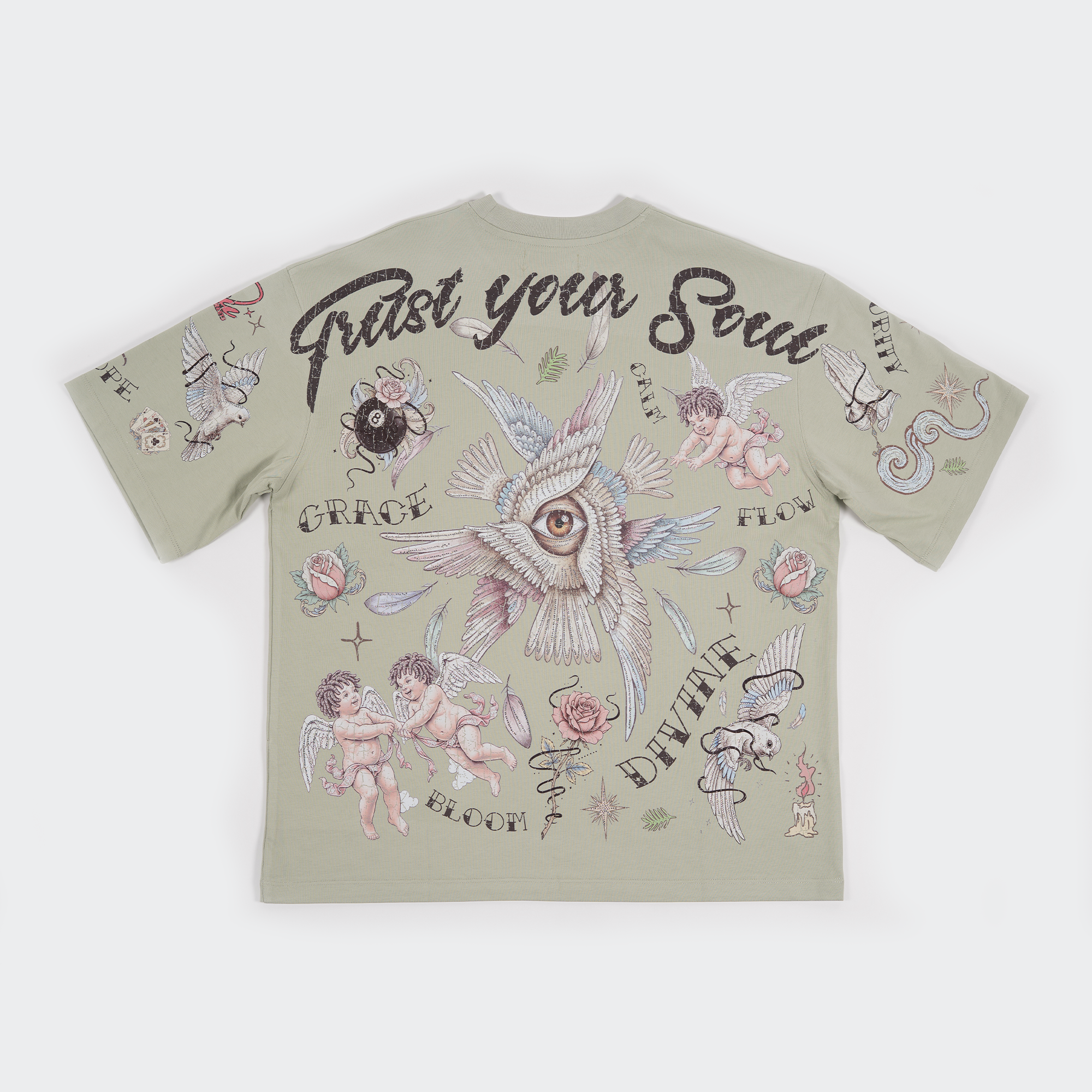 Men's Roku Studio Faith Faded Relaxed Fit T-Shirt Moss