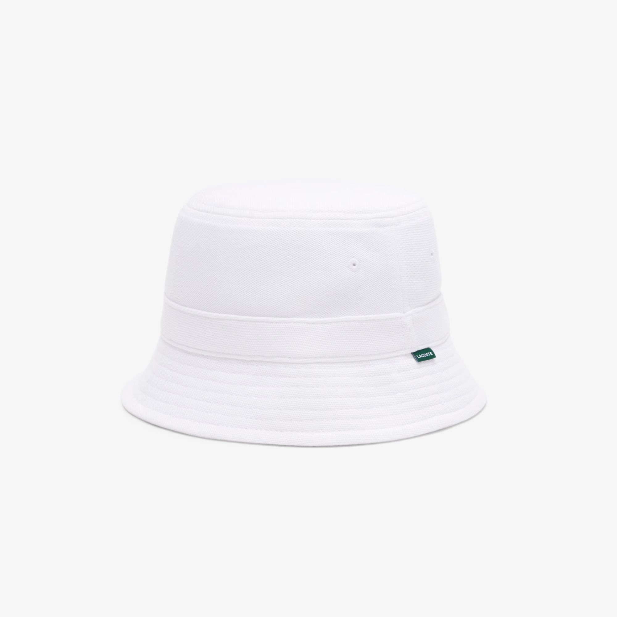 Unisex Lacoste Piqué Bucket Hat White