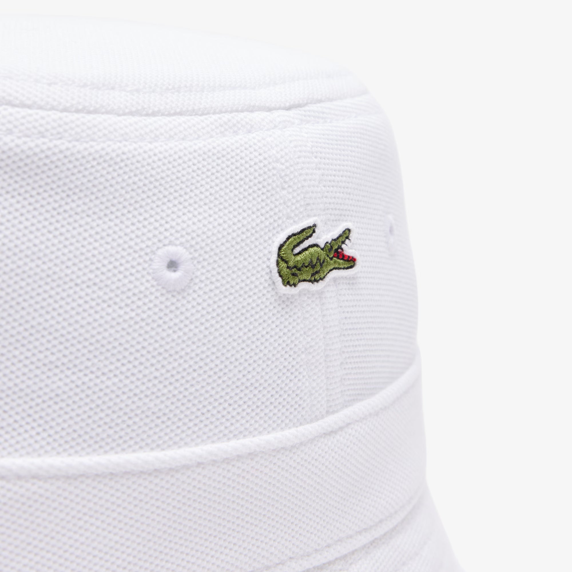 Unisex Lacoste Piqué Bucket Hat White