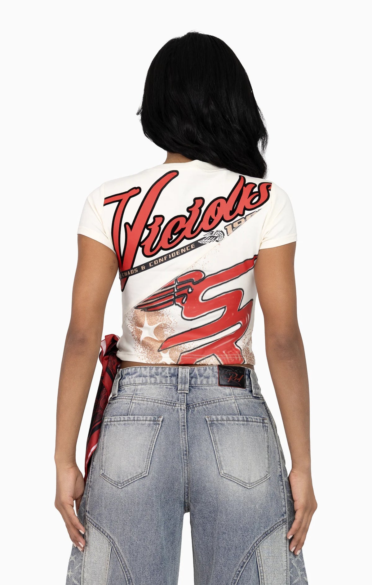 Women's Smoke Rise Glitter Printed Bandana Tee Turtle Dove