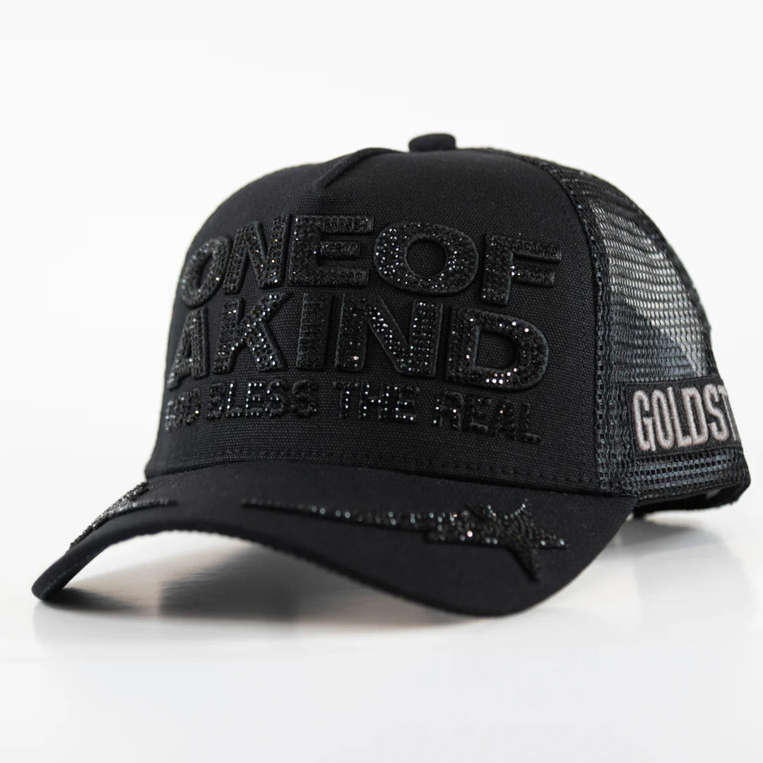 Unisex Gold Star One Of A Kind Blackout Trucker Hat