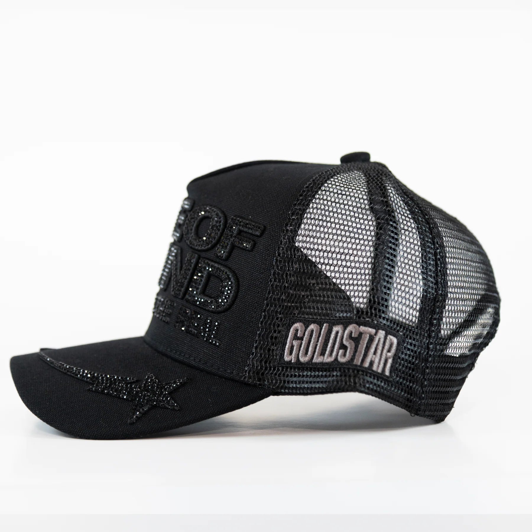 Unisex Gold Star One Of A Kind Blackout Trucker Hat
