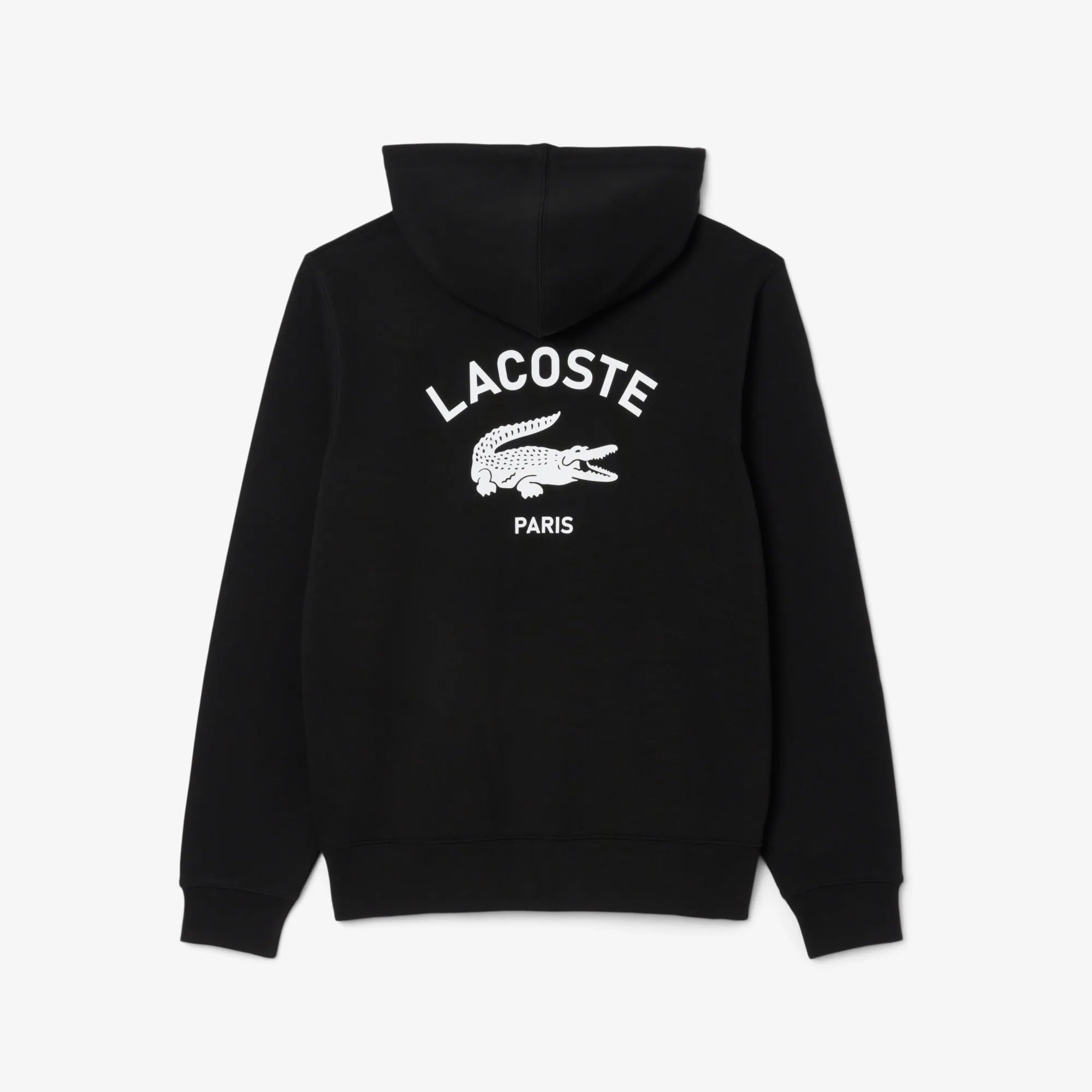 Unisex Lacoste Signature Print Hoodie Black
