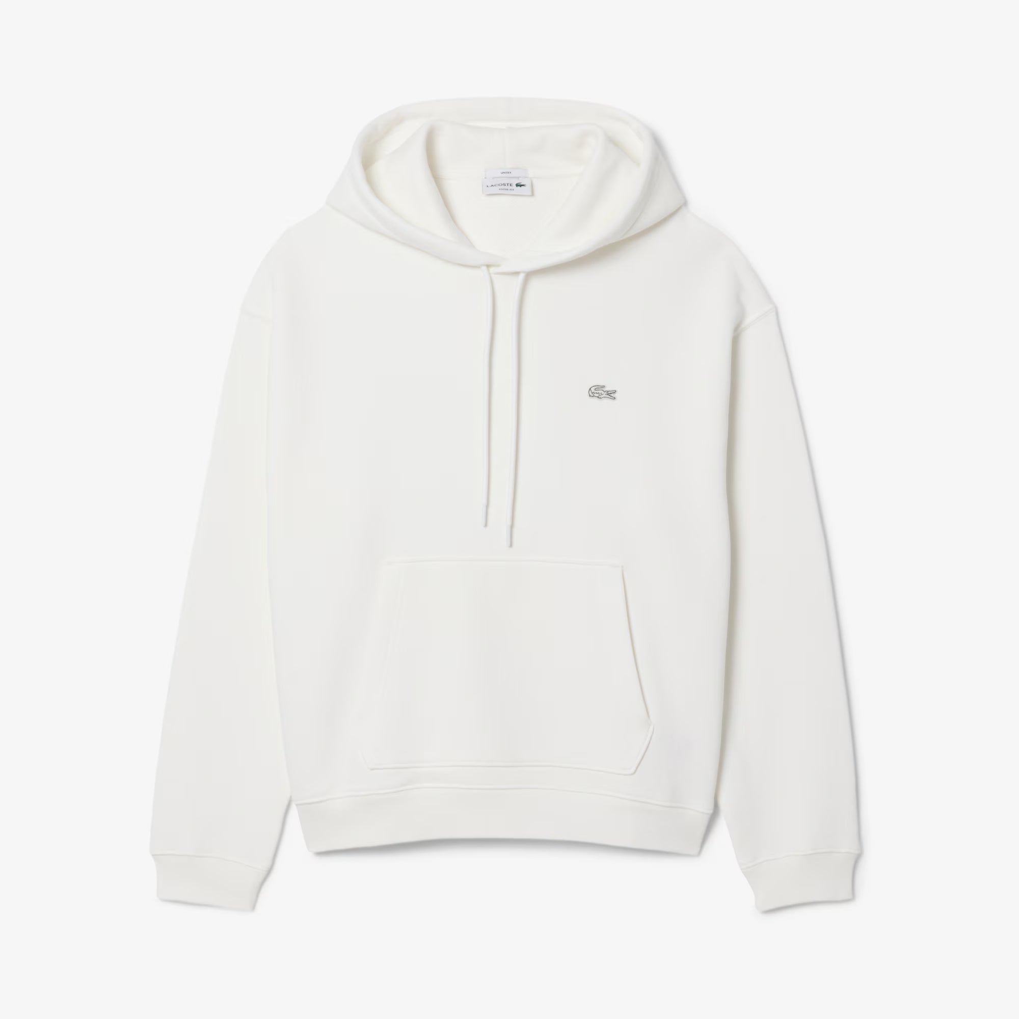 Unisex Lacoste Heavy Fleece Hoodie White