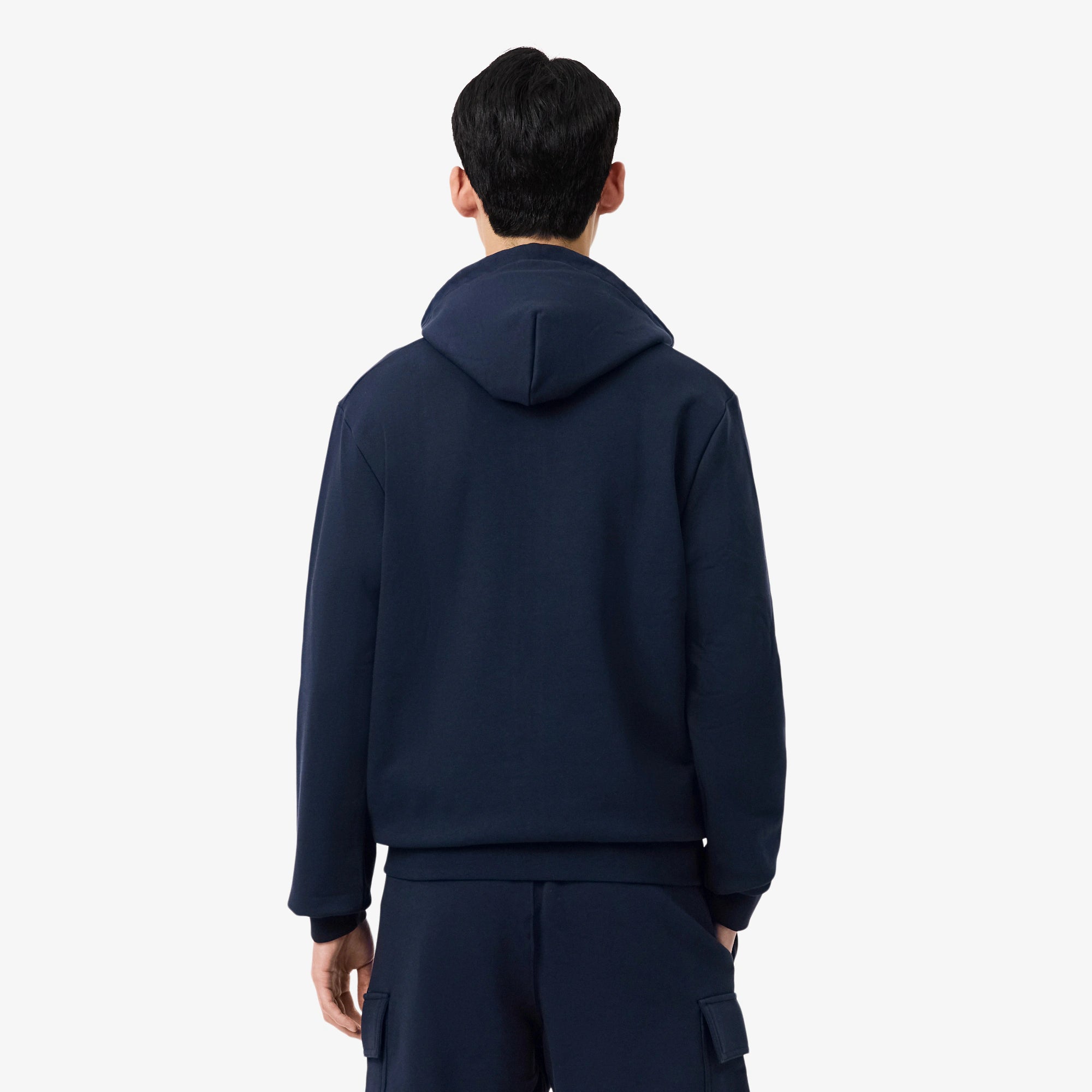 Men's Lacoste Classic Fit Zip-Up Fleece Sweatshirt Navy Blue
