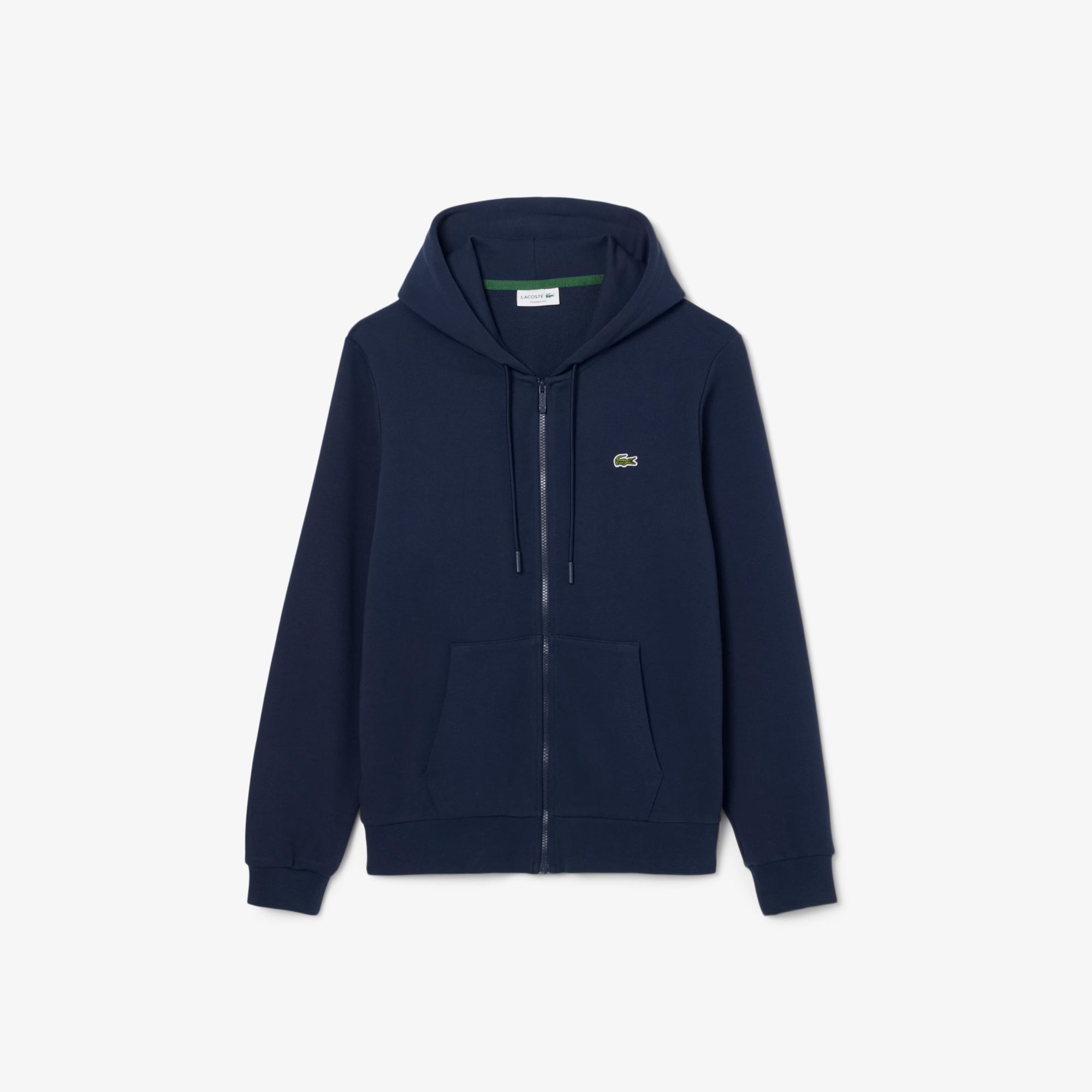 Men's Lacoste Classic Fit Zip-Up Fleece Sweatshirt Navy Blue