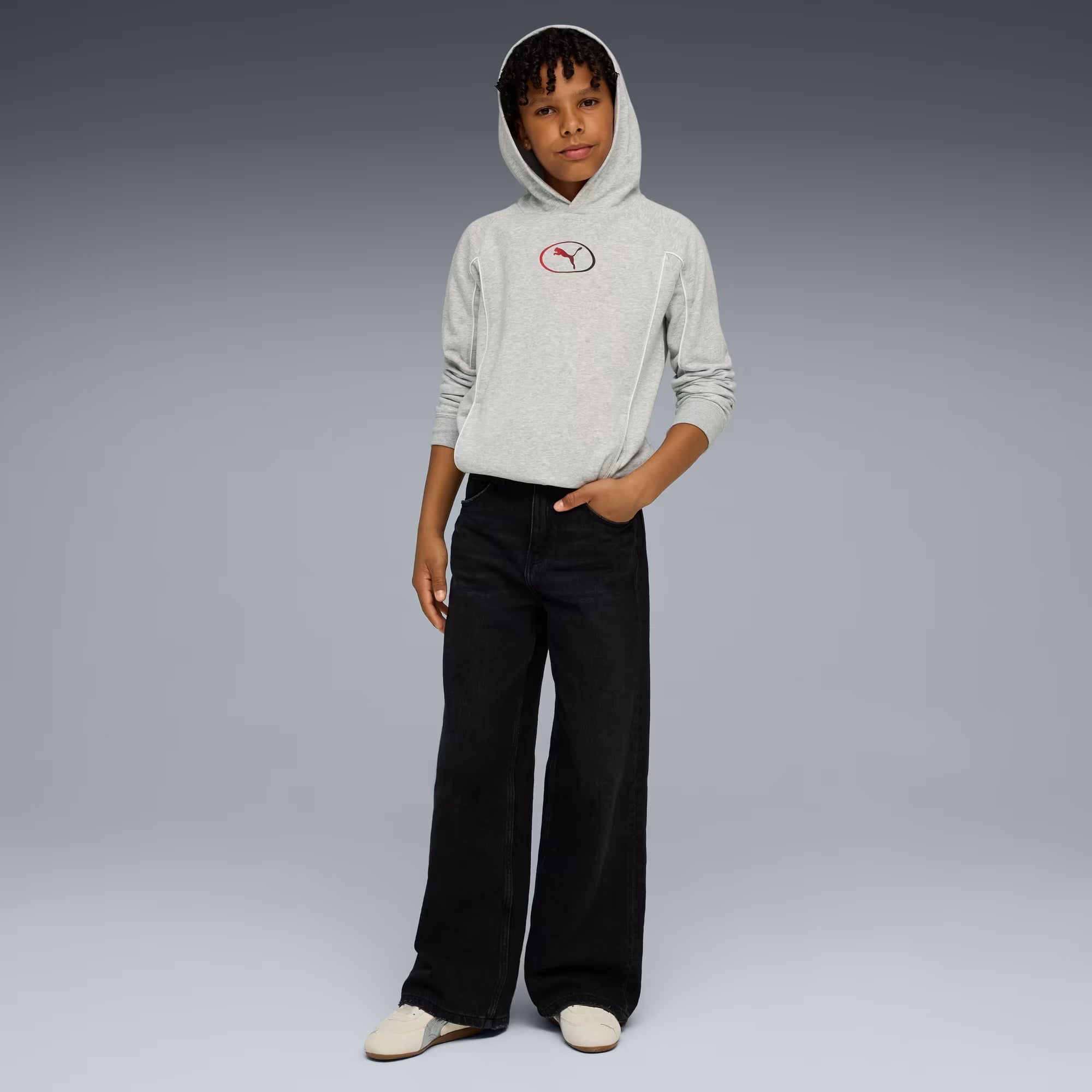 Big Kids PUMA Speedcat Metallic Easy On Sneakers Alpine White / PUMA Silver