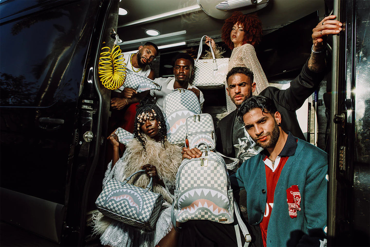 Sprayground Knit Sharks In Paris Savvy Crossbody