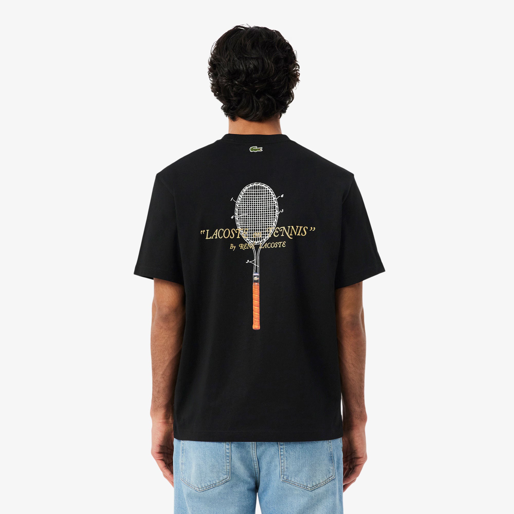 Men's Lacoste Embroidered Cotton T-Shirt Black