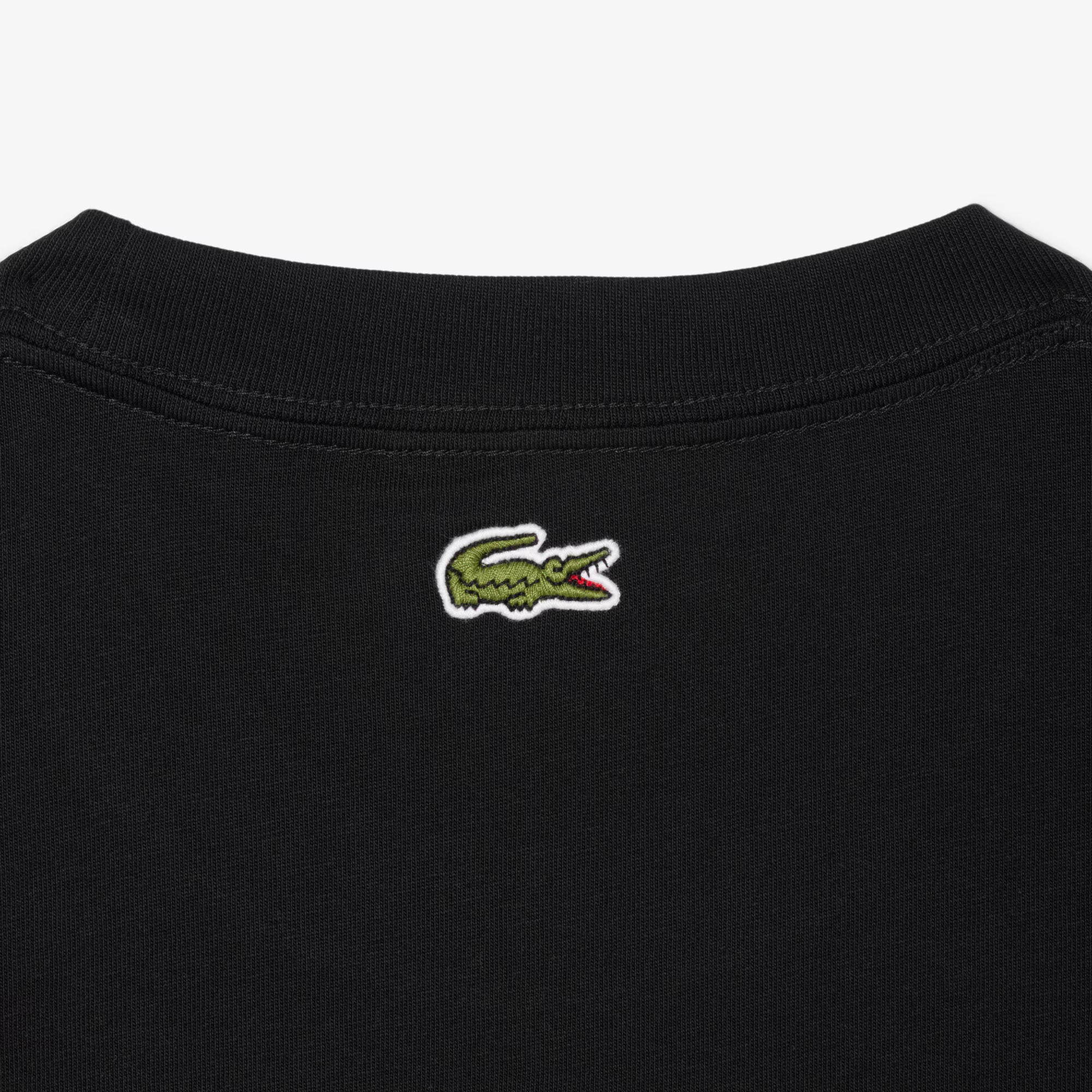 Men's Lacoste Embroidered Cotton T-Shirt Black