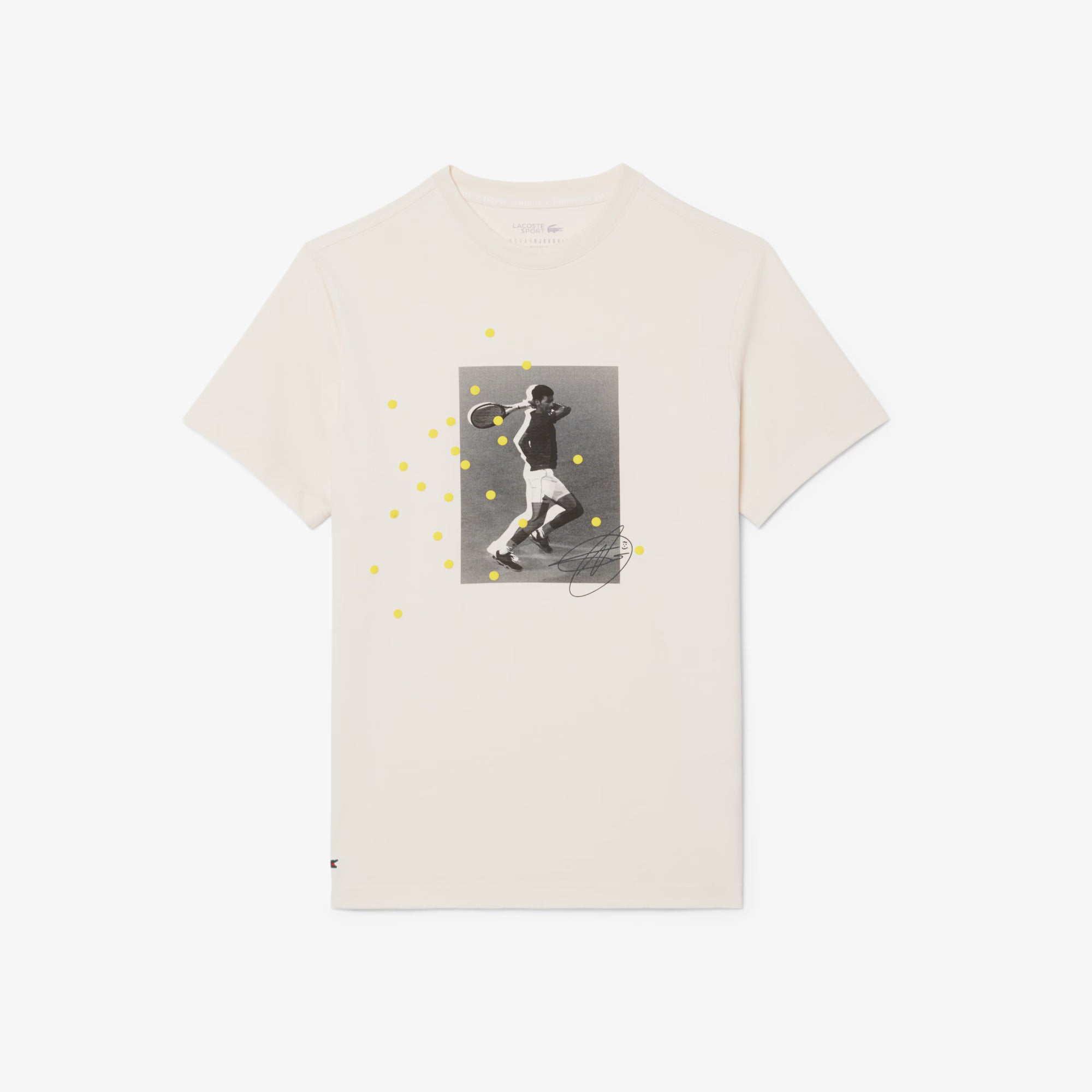 Men's Lacoste Tennis x Novak Djokovic Graphic T-Shirt Cream