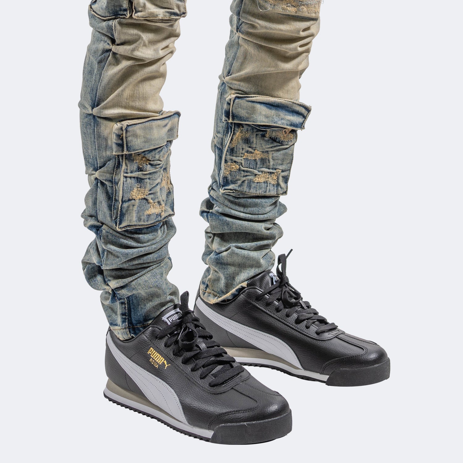 Men's TWO MILL TWENTY Cargo Skinny Stacked Jeans Vintage