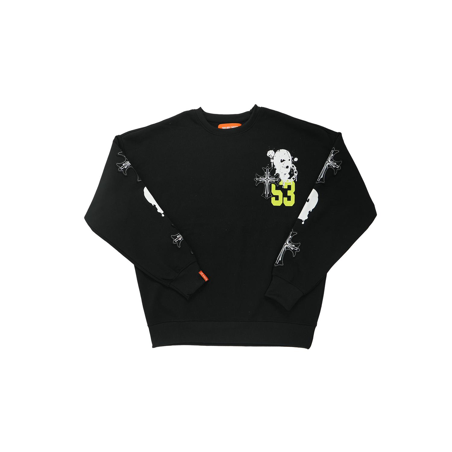 Unisex TWO MILL TWENTY 53 Graphic Crewneck Sweatshirt Black