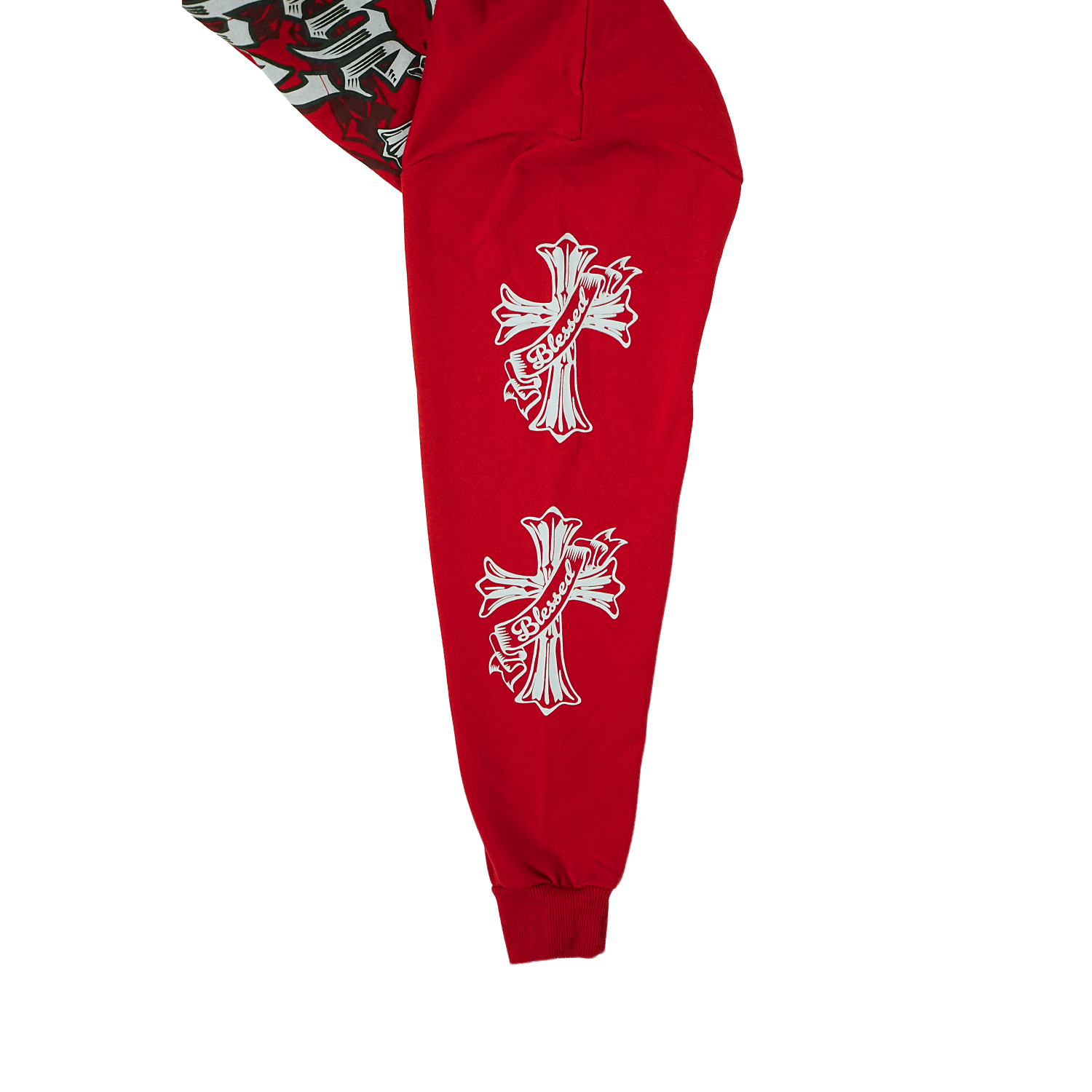 Unisex TWO MILL TWENTY Gothic Blessed Rebels Hoodie Red