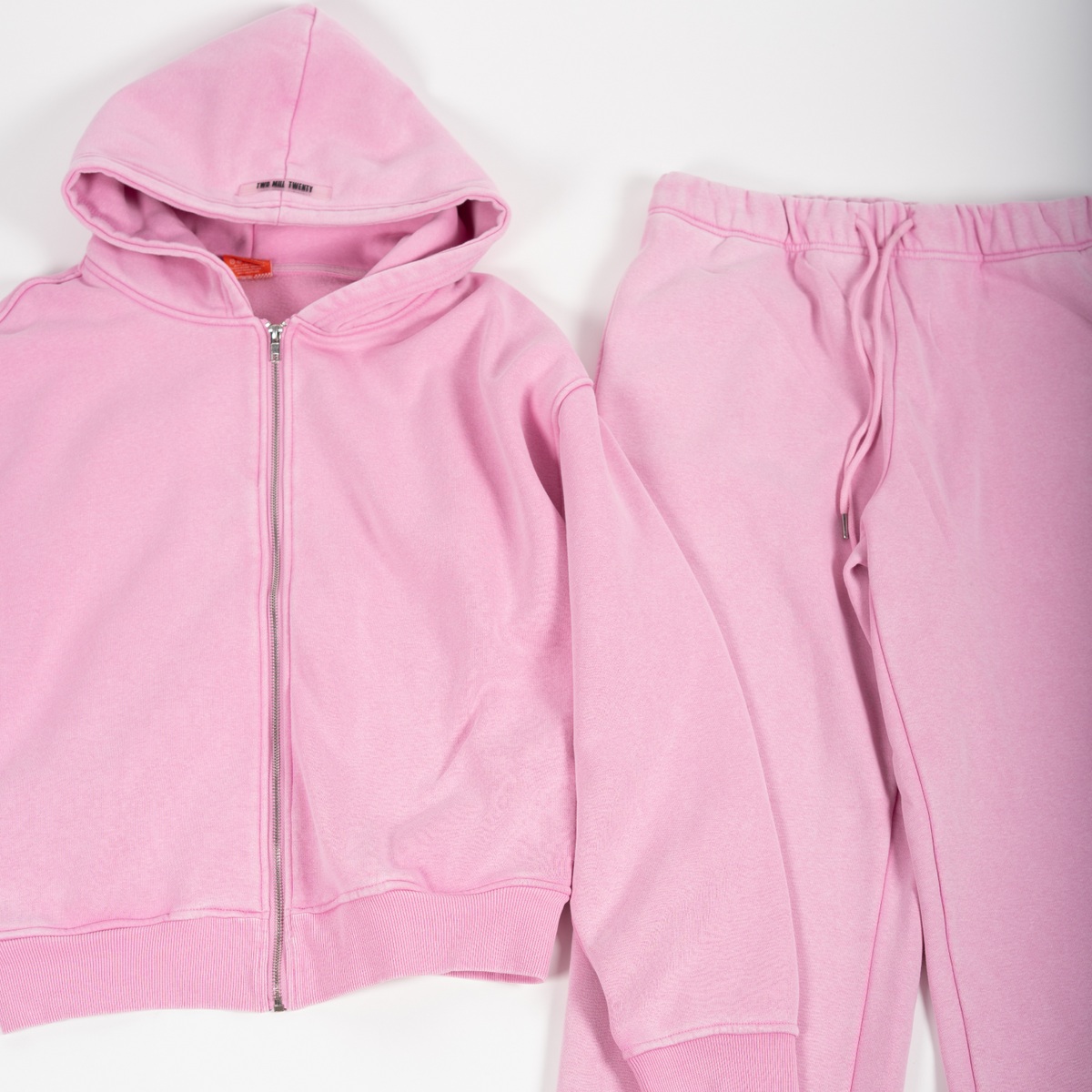 Men's TWO MILL TWENTY Ghosted Plain Zip-Up in Acid Pink
