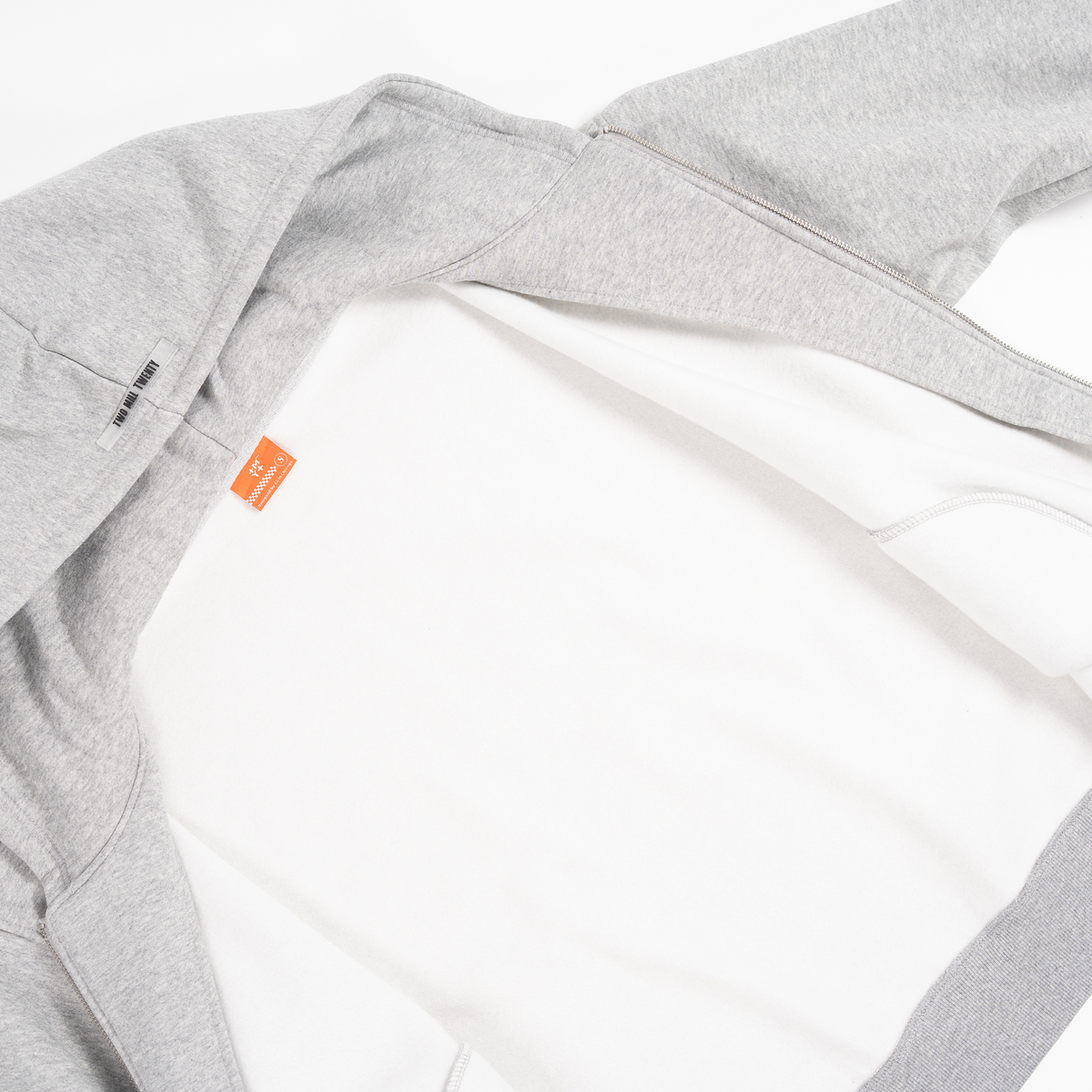 Men's TWO MILL TWENTY Ghosted Plain Zip-Up in Heather Gray
