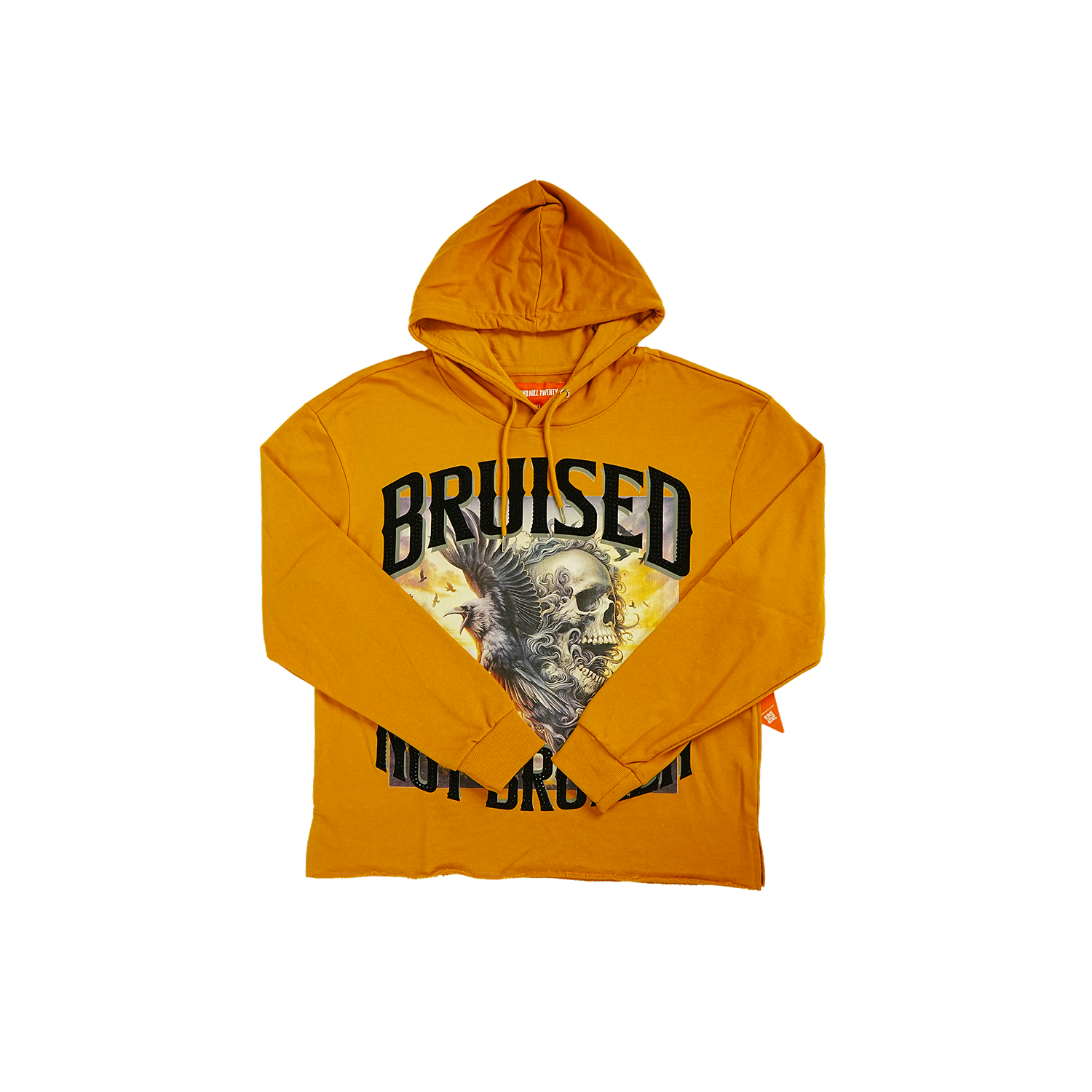 Men's TWO MILL TWENTY Bruised Not Broken Rhinestone Hoodie Wheat Tan