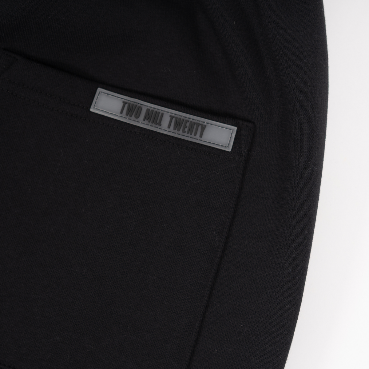 Men's TWO MILL TWENTY Ghosted Plain Joggers in Jet Black