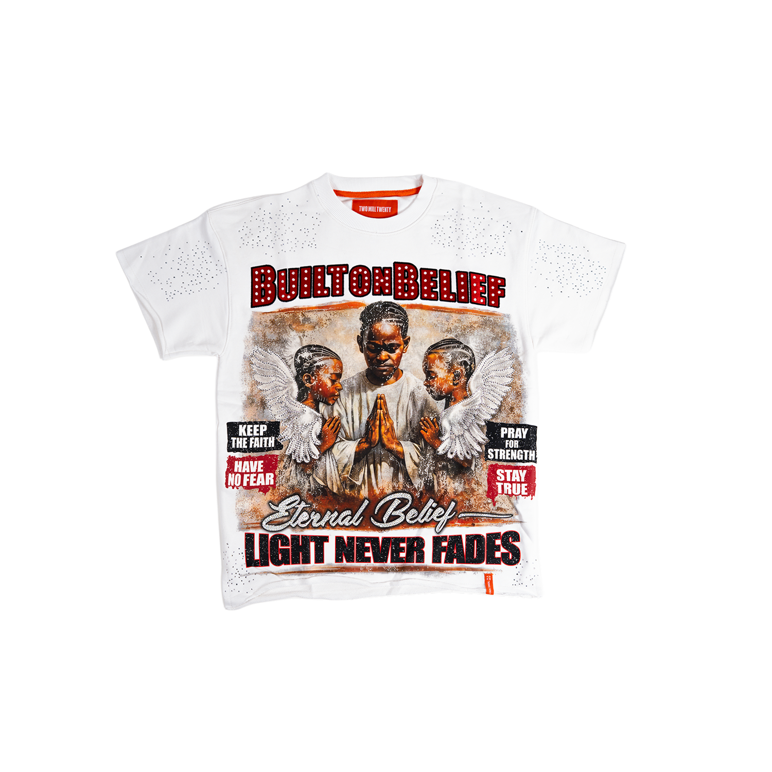 Men's TWO MILL TWENTY Built on Belief Crystal T-Shirt White