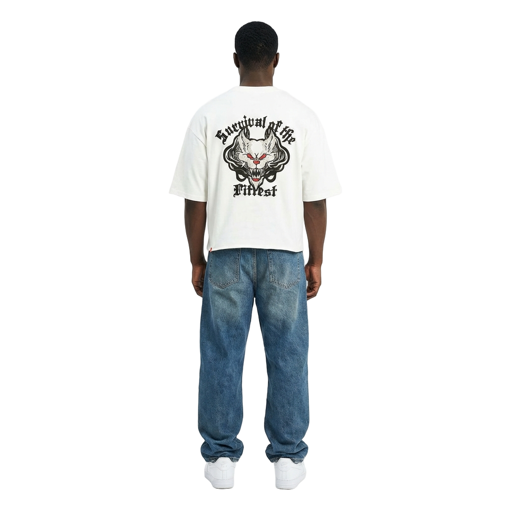 Men's TWO MILL TWENTY Sinister Boxy Cut T-Shirt White