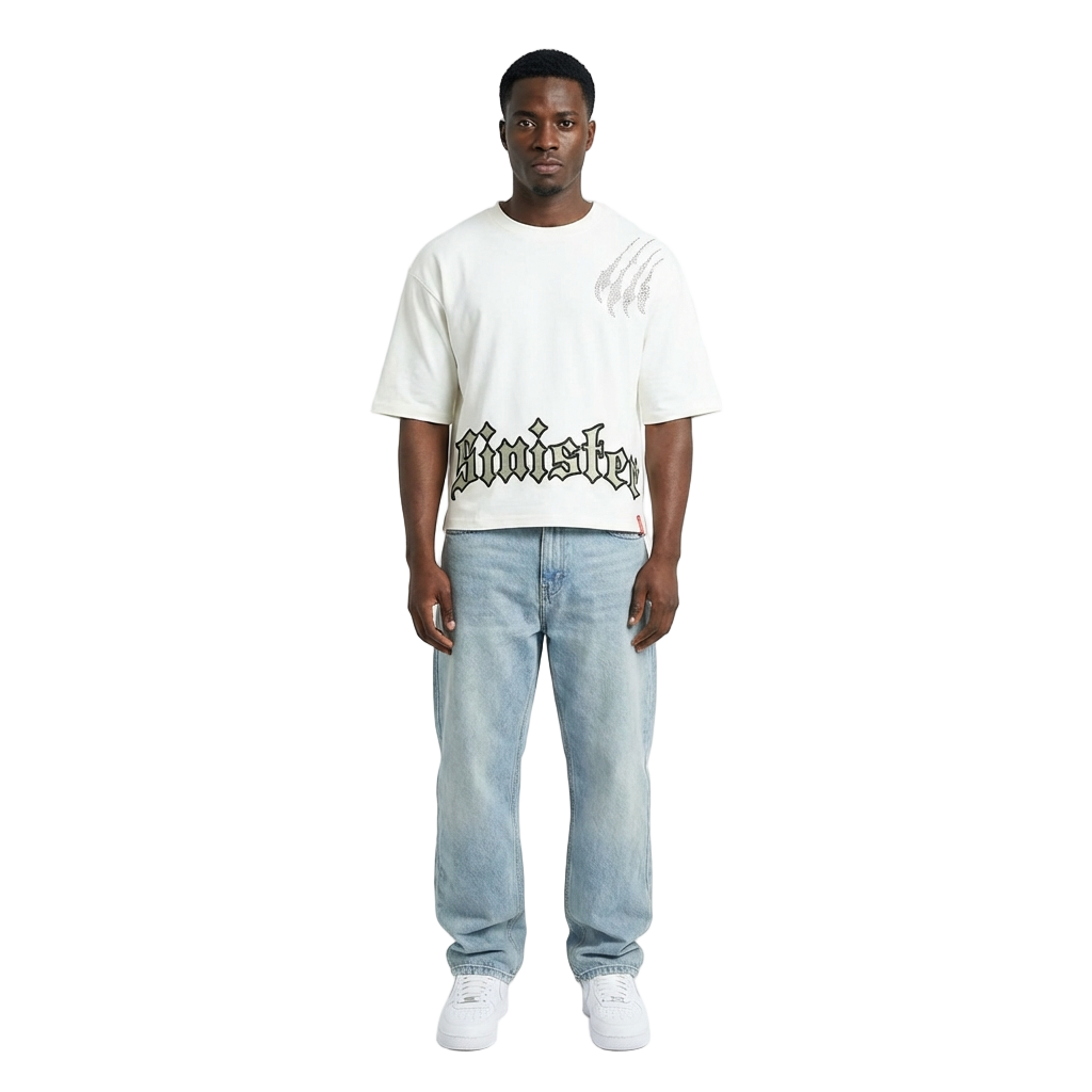 Men's TWO MILL TWENTY Sinister Boxy Cut T-Shirt White
