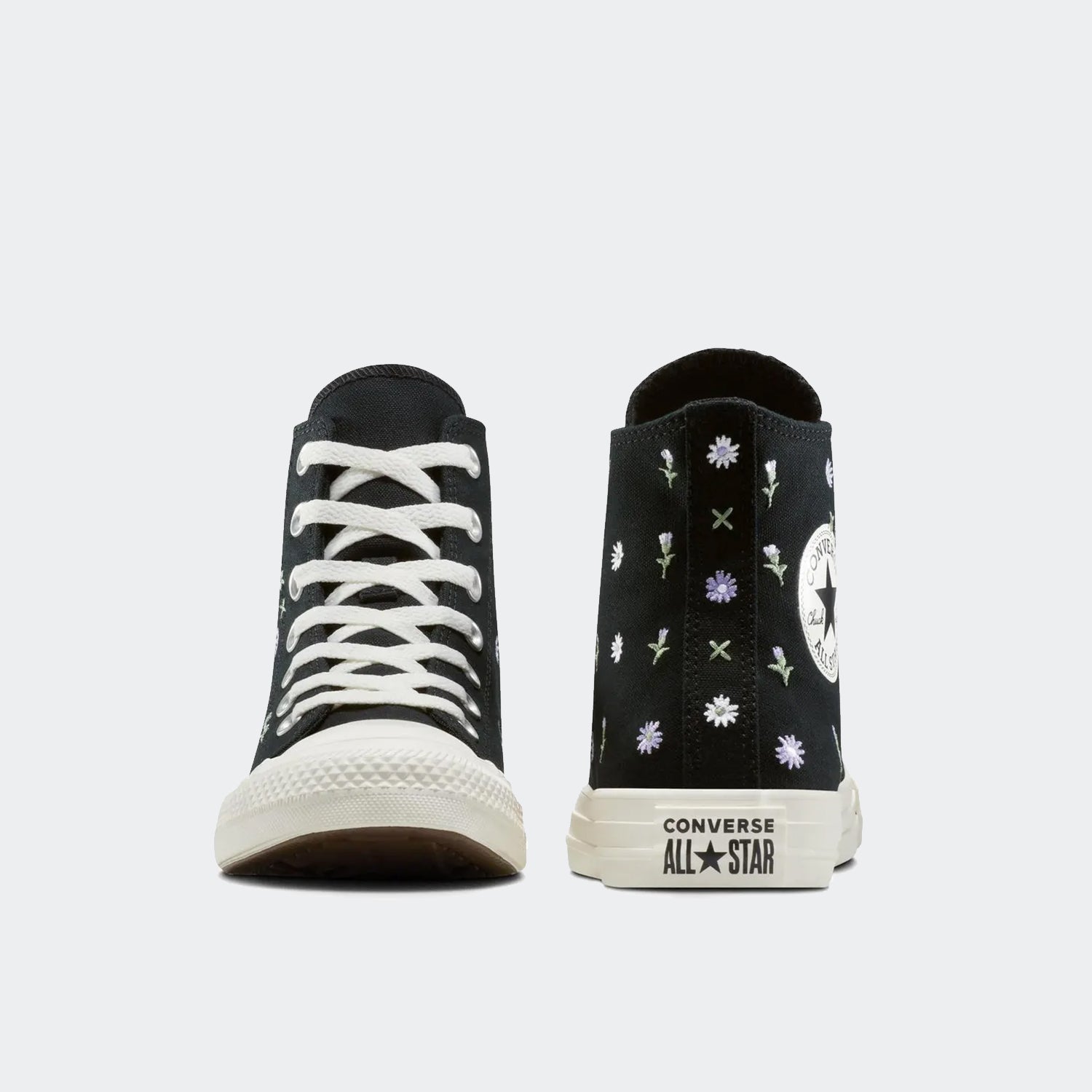 Unisex Converse Chuck Taylor All Star Canvas High Top Shoes Black Floral