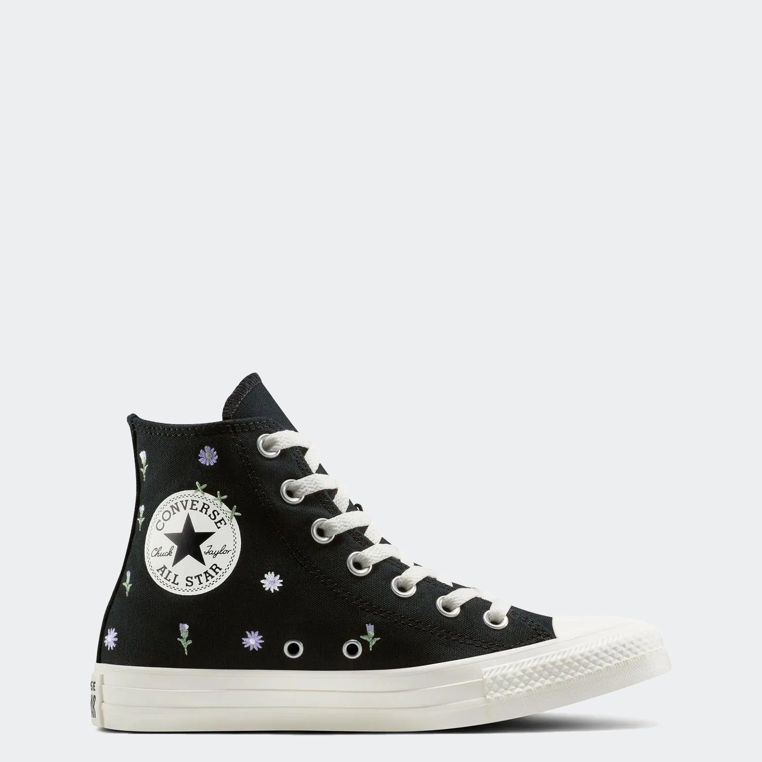 Unisex Converse Chuck Taylor All Star Canvas High Top Shoes Black Floral