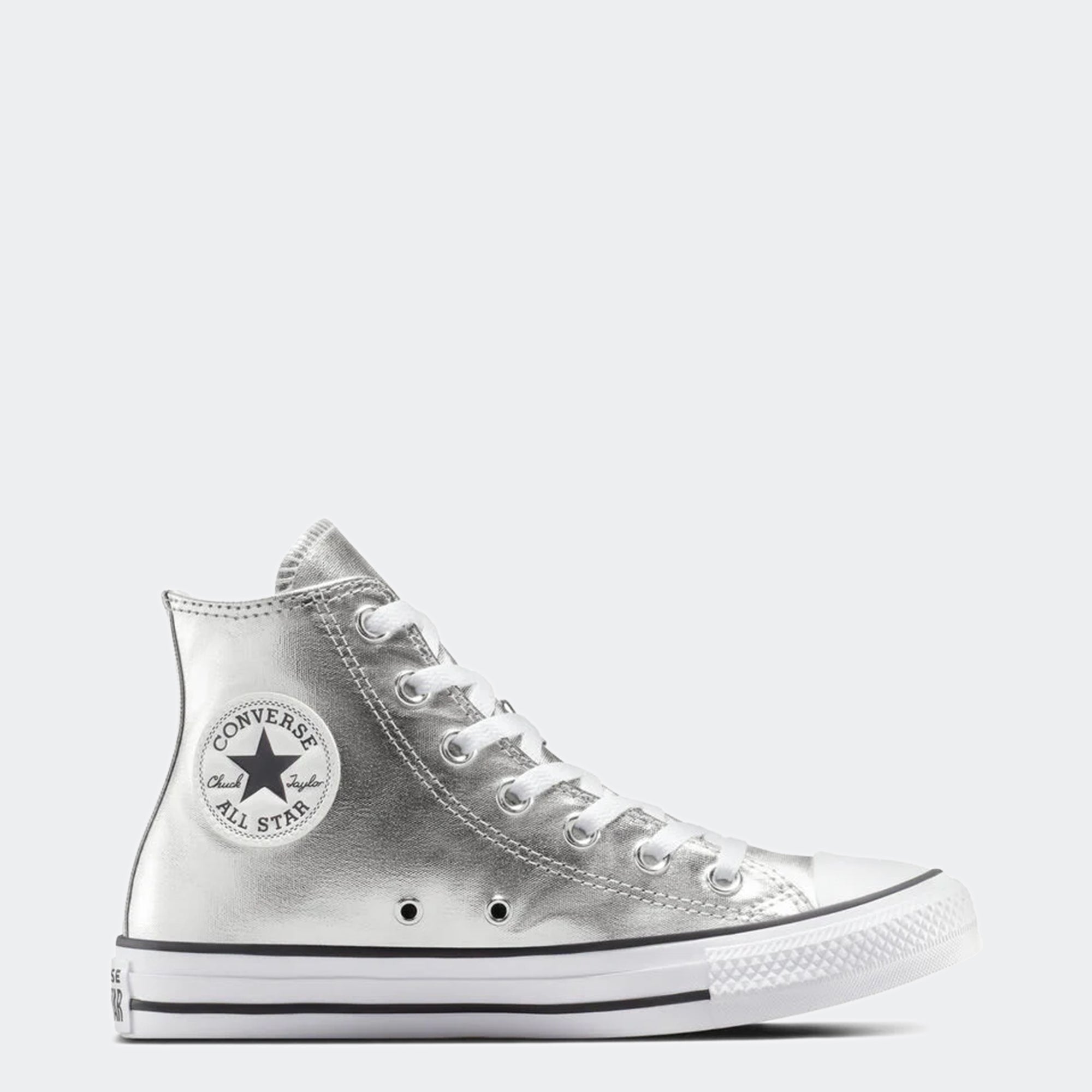 Unisex Converse Chuck Taylor All Star Hi Metallic Canvas Shoes Granite / White / Black