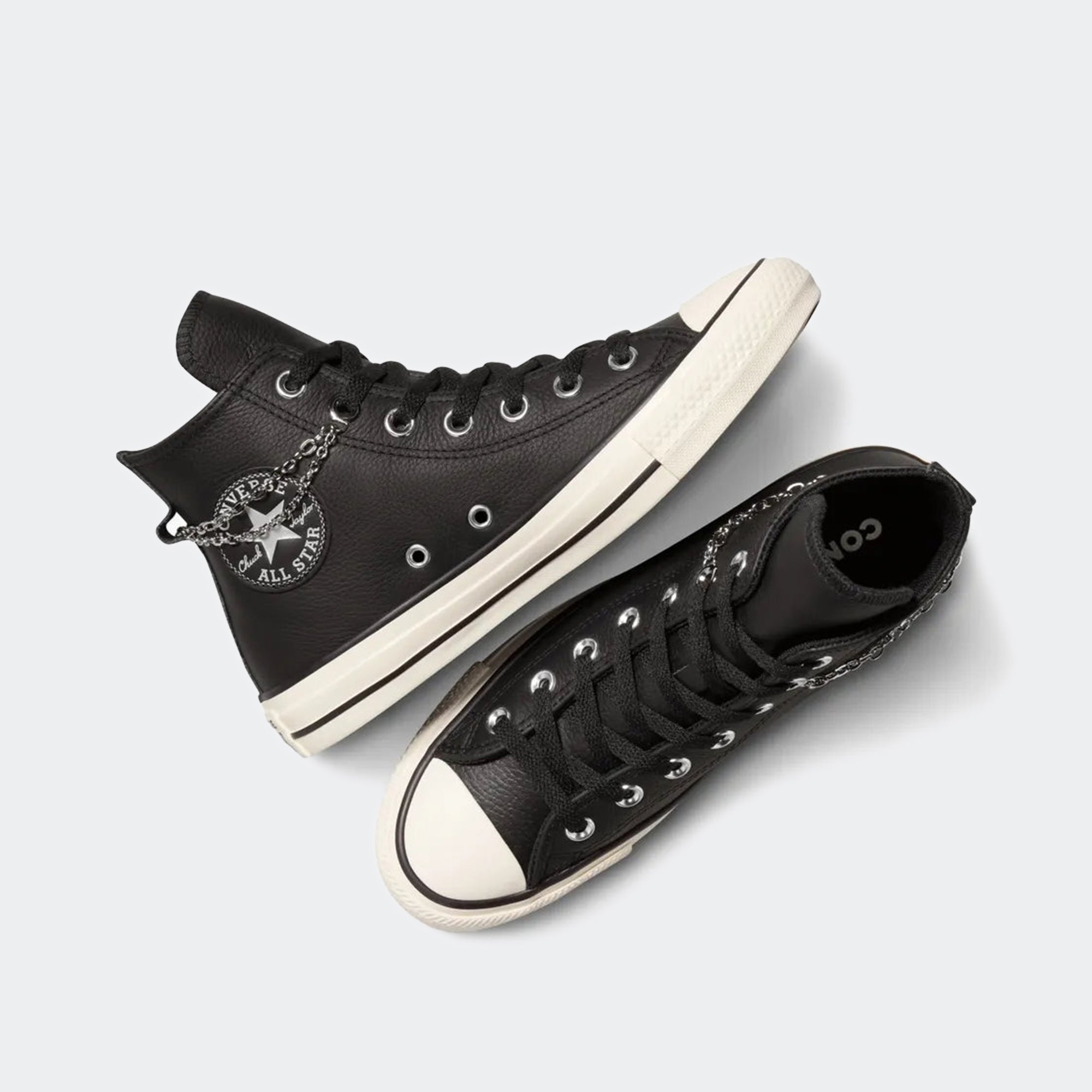 Unisex Converse Chuck Taylor All Star Hi Shoes Black Chain